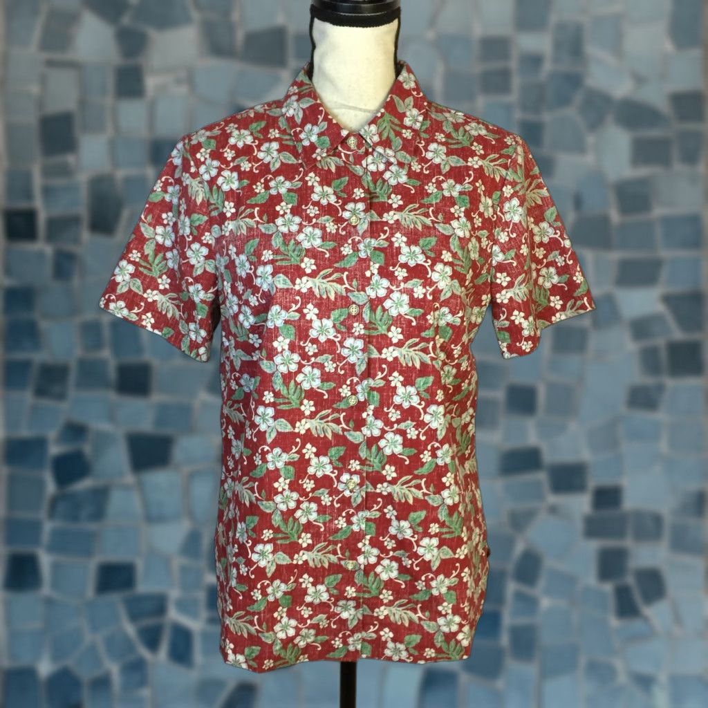 Vintage Reyn Spooner Hawaiian Shirt Women’s M Red Floral Casual Summer 2020s