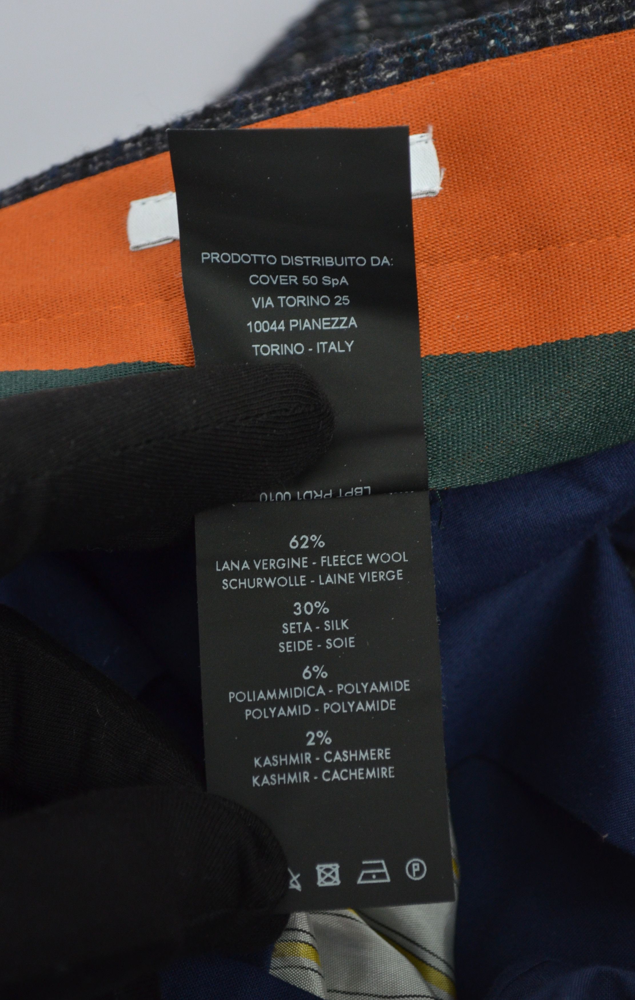 PT Torino Super 100's Slim Fit Pants Tweed Wool Silk Sz54