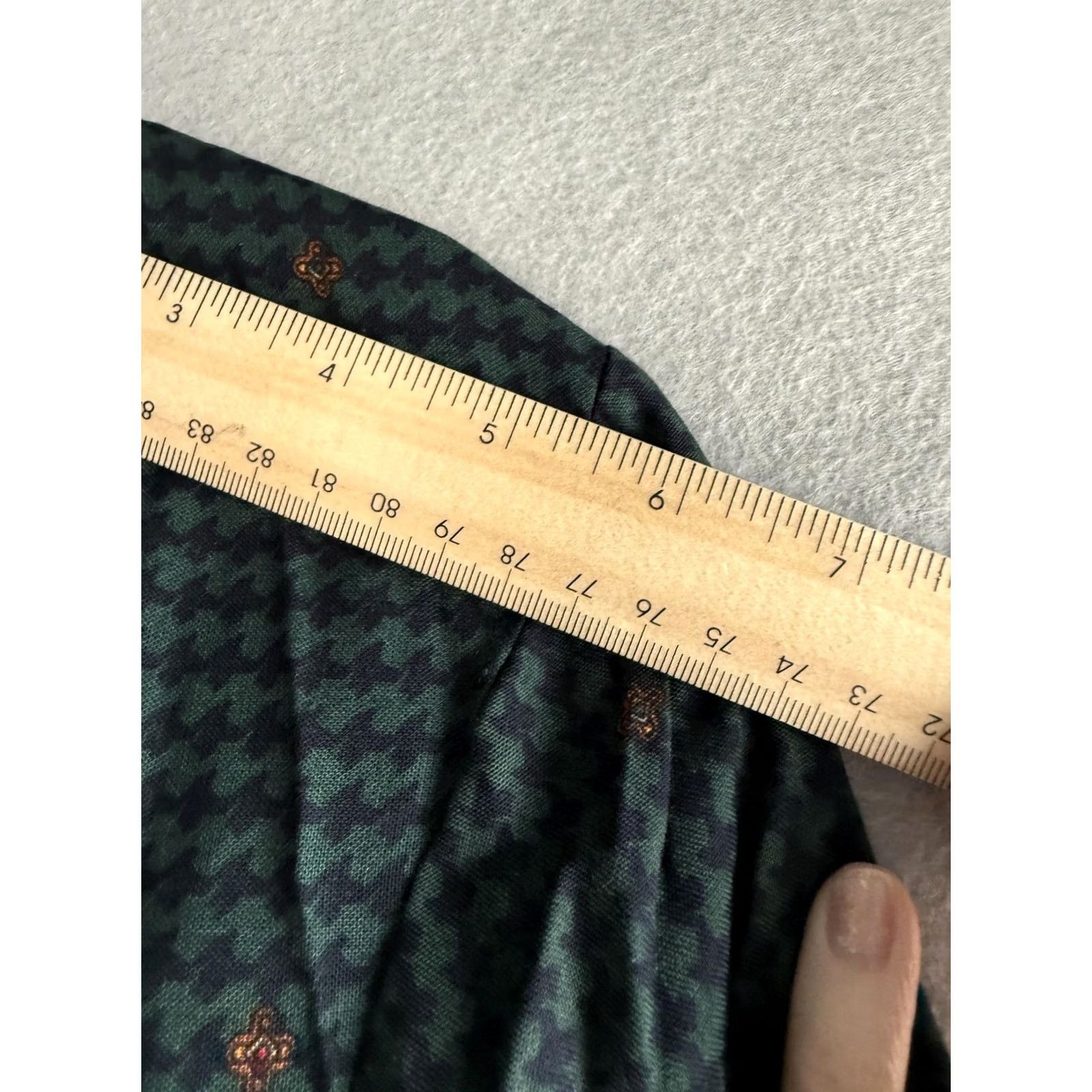 Lee Kathie Lee Jacket Womens 2X Green Horse Equestrian Print Check Button Lined Jacket Size XXL / US 16-18 / IT 52-54 - 4 Thumbnail