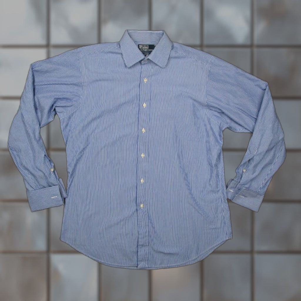 Polo Ralph Lauren VINTAGE Polo Ralph Lauren Shirt Mens 16 34 Blue Striped Curham Made in Hong Kong Size US S / EU 44-46 / 1 - 1 Thumbnail