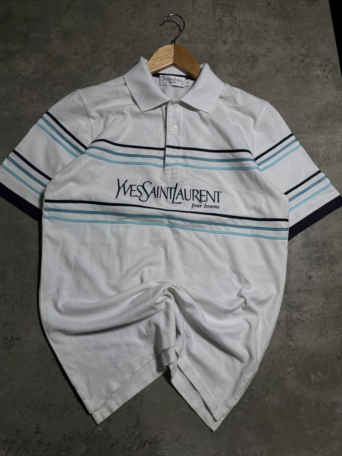 Yves Saint Laurent Ysl big logo polo Size US S / EU 44-46 / 1 - 1 Thumbnail
