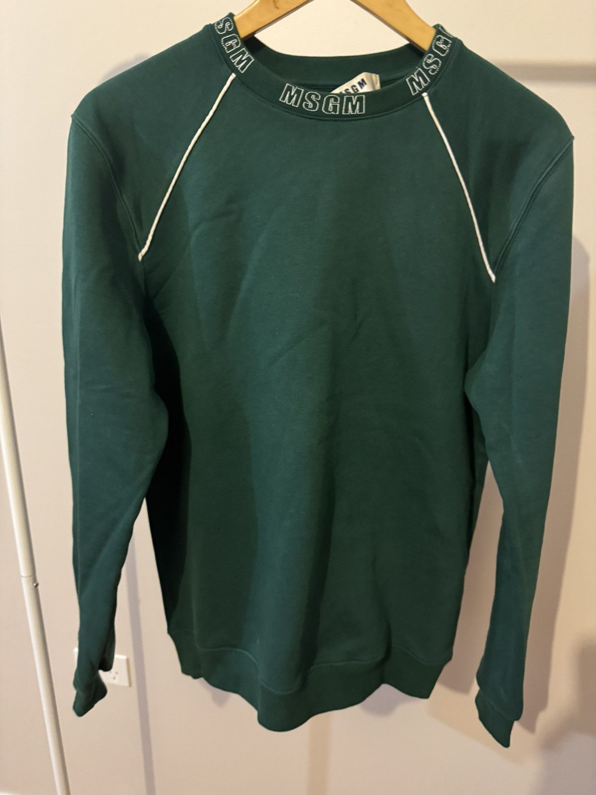 MSGM MSGM logo collar sweatshirt in green Size US M / EU 48-50 / 2 - 1 Thumbnail