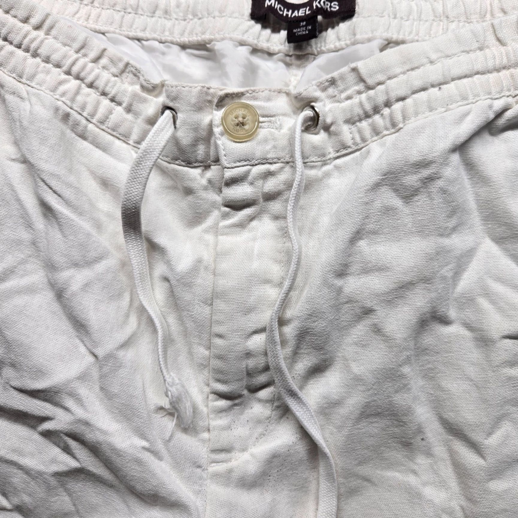 Michael Kors Michael Kors Shorts Solid White Flat Front Bermuda Adult Men's Size 38 Size US 38 / EU 54 - 3 Thumbnail