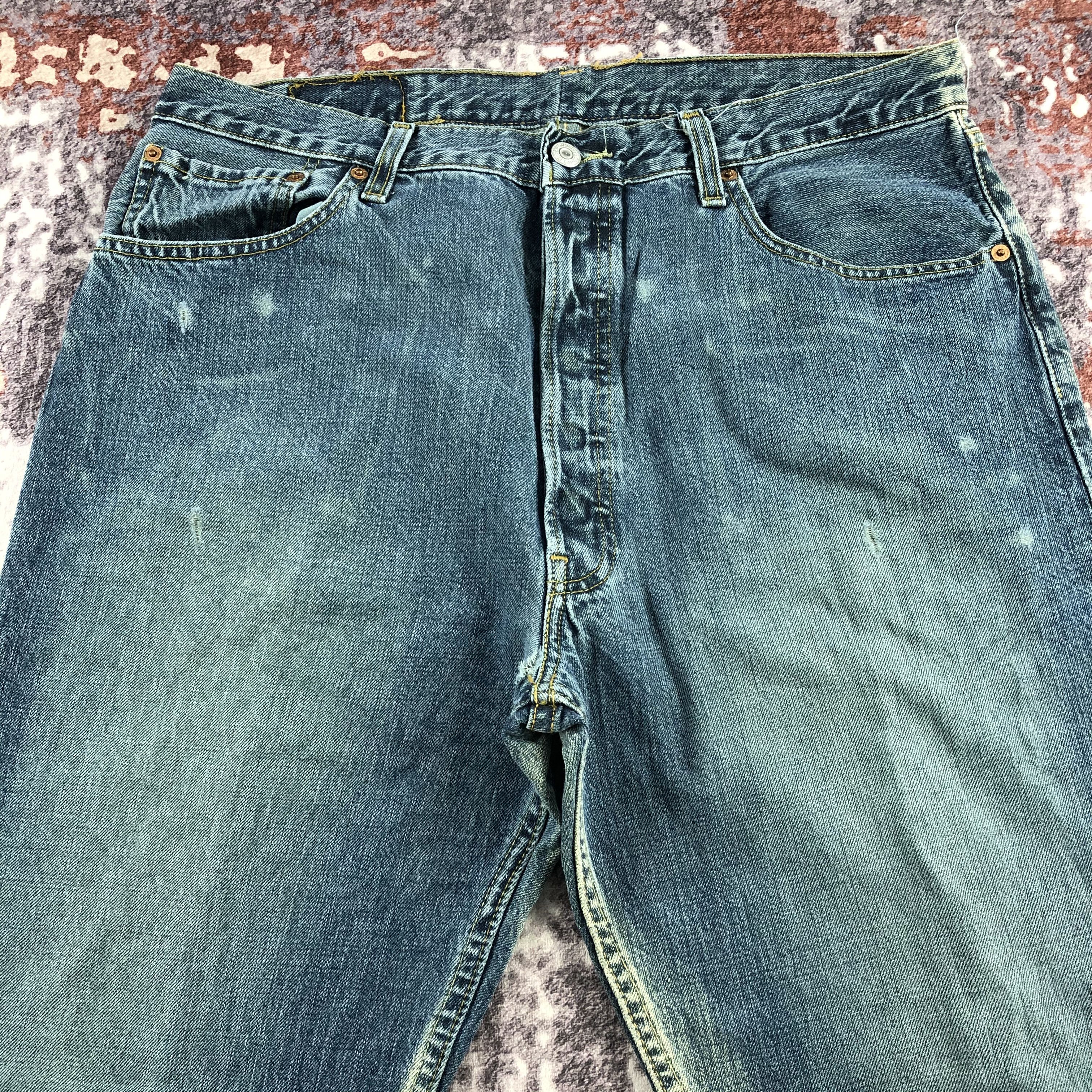 Levi's × Vintage Vintage 90s Blue Wash Levis 501 Jeans-JM2515 Size US 34 / EU 50 - 3 Thumbnail