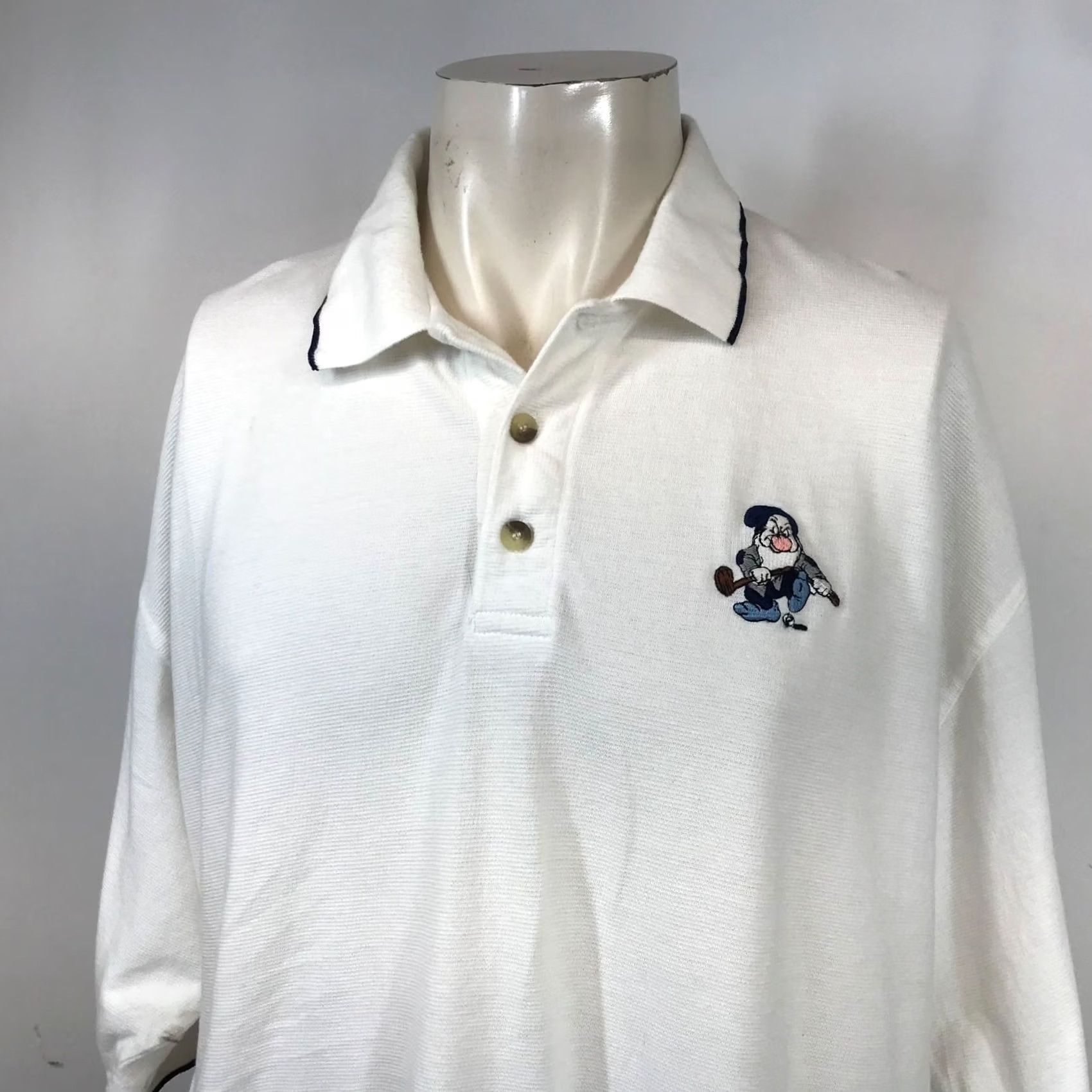 Disney DISNEY GOLF MEN'S XXL WHITE SHORT SLEEVE COLLARED 7 DWARFS POLO SHIRT Size US XXL / EU 58 / 5 - 2 Thumbnail