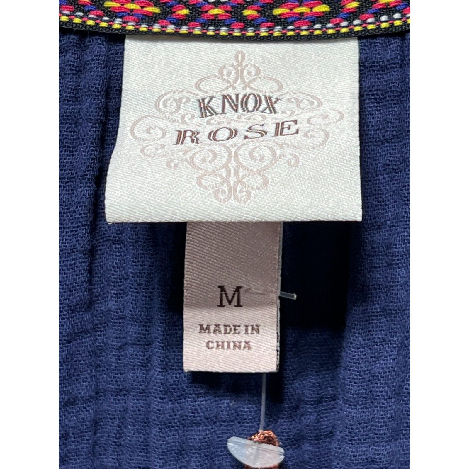 Other Knox Rose - Women's Short Sleeve Gauze Romper - Navy Blue - Size ONE SIZE - 12 Thumbnail