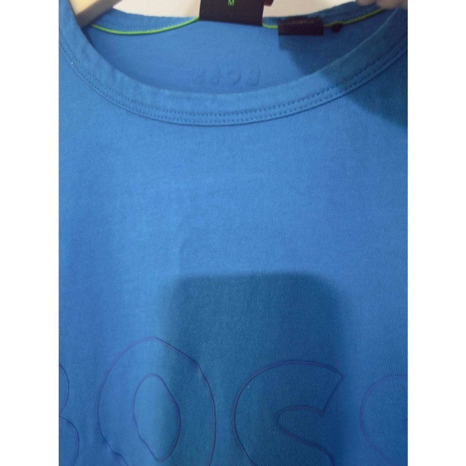 Hugo Boss Boss Bright Blue Embossed-Logo Crewneck Tee Size US M / EU 48-50 / 2 - 6 Thumbnail