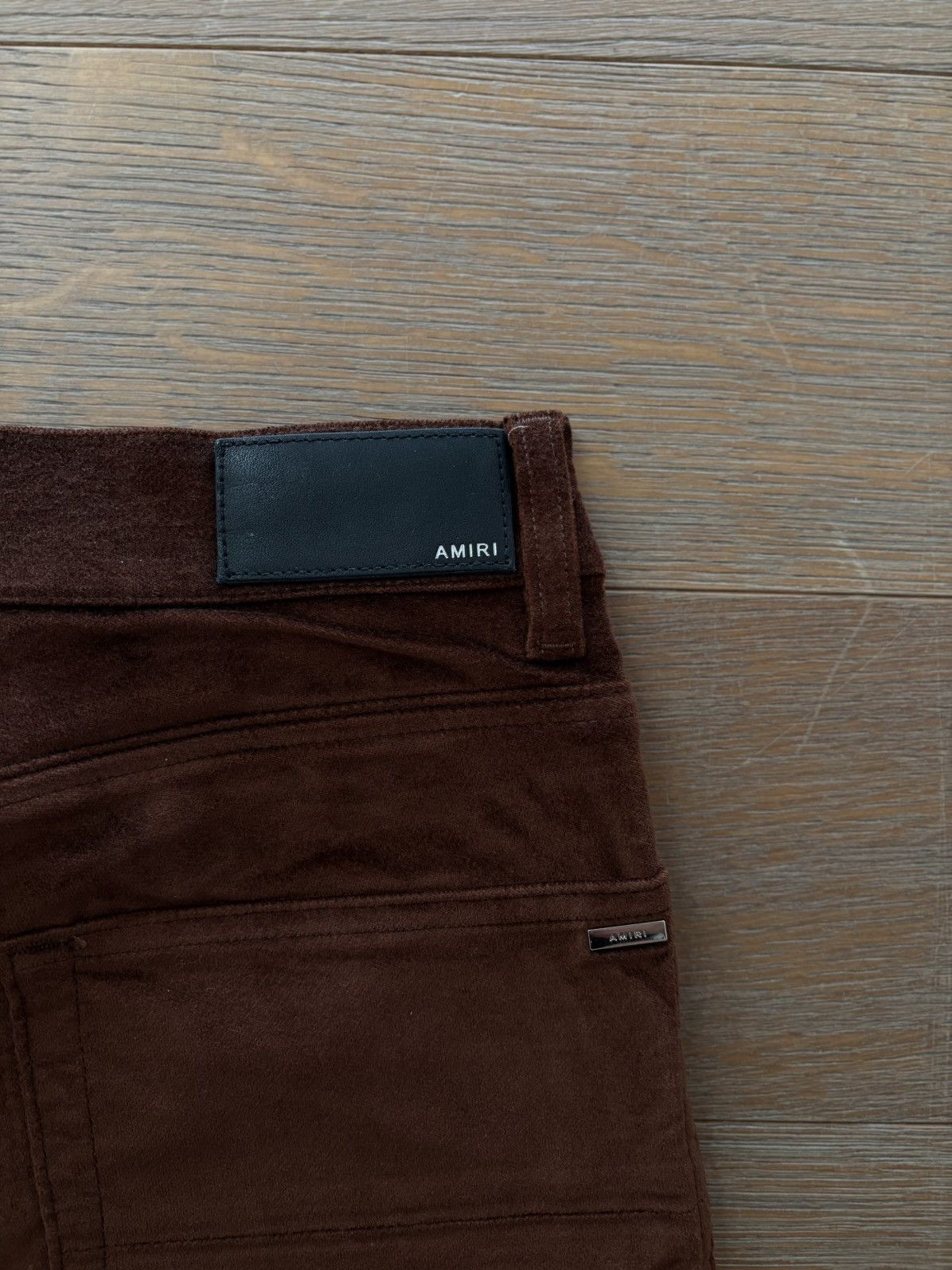 Amiri Amiri Burgundy Velour Stack Pants Size US 32 / EU 48 - 9 Thumbnail