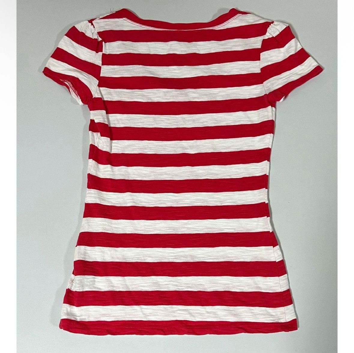 I.N.C INC Red White Striped V-Neck Shirt Top Blouse Tee Size S 🤍❤️✨ Size S / US 4 / IT 40 - 3 Thumbnail