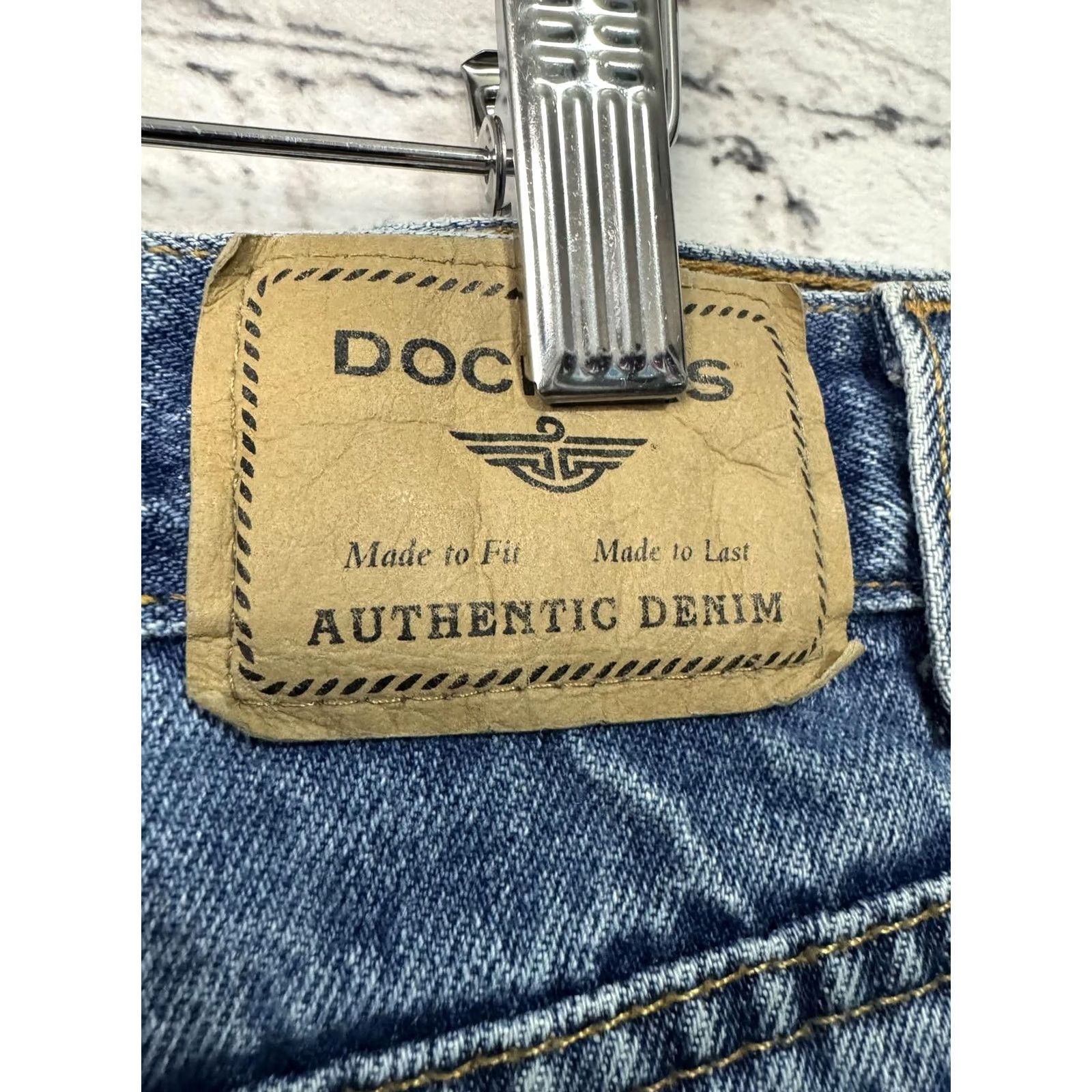 Dockers Dockers Jeans Denim Men's Jeans W42 L30 Blue Solid Button 5-Pocket Regular Big & Tall Mens Size US 42 / EU 58 - 2 Thumbnail