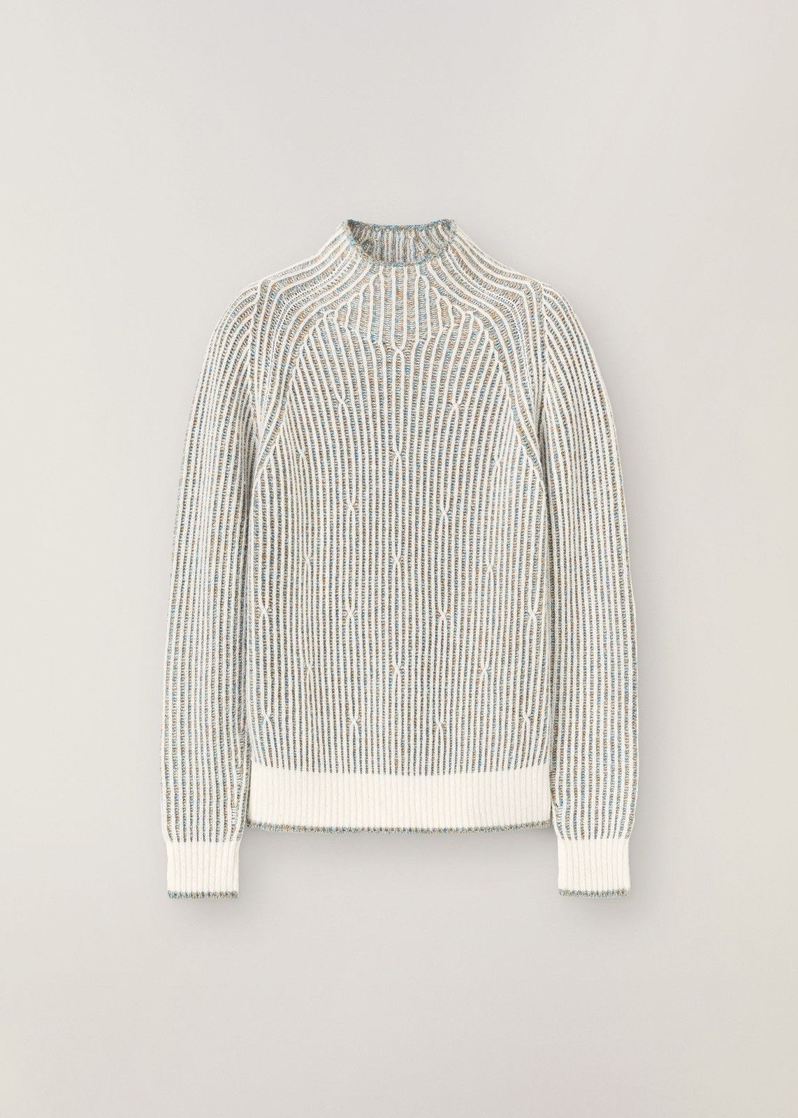 image of Loro Piana O1Loc1C0124 Reversible Mockneck Sweater In White, Men's (Size Small)