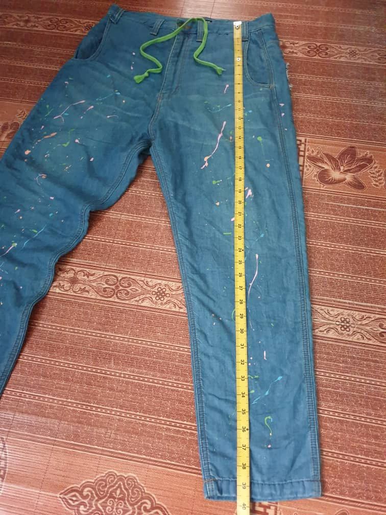 Issey Miyake 💥Frapbois splash paint art Issey miyake denim pant Size US 33 - 8 Thumbnail