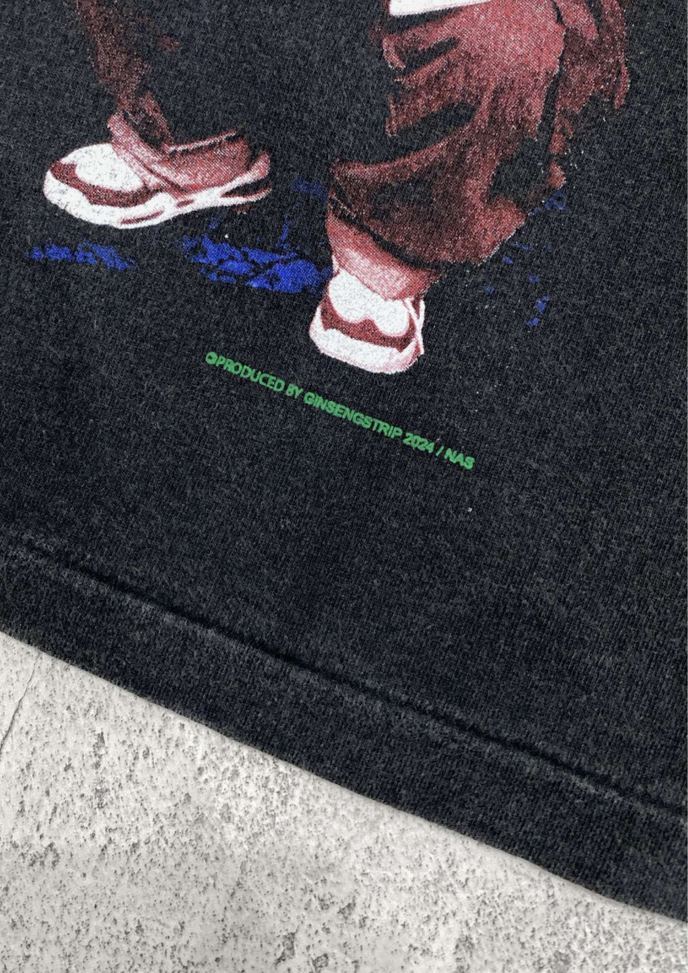Rap Tees Ginseng Strip Nas Faded Black Tee Size US XL / EU 56 / 4 - 4 Thumbnail