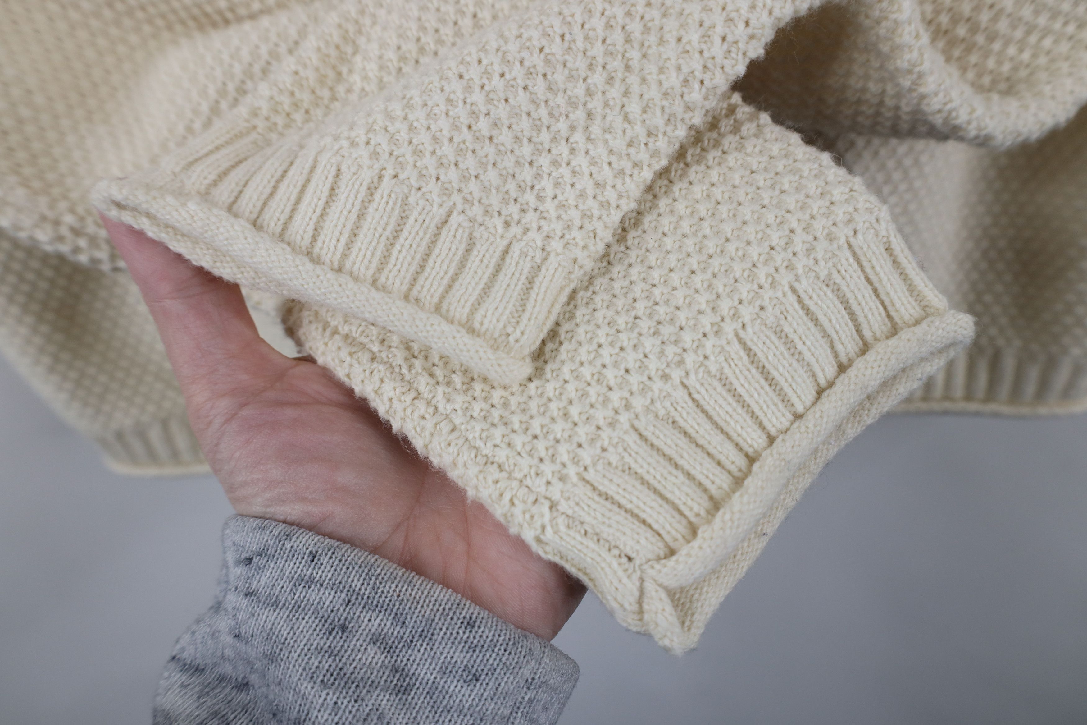 Madewell × Vintage Madewell Thermal Waffle Marled Knit Pullover Sweater Beige Size M / US 6-8 / IT 42-44 - 5 Thumbnail