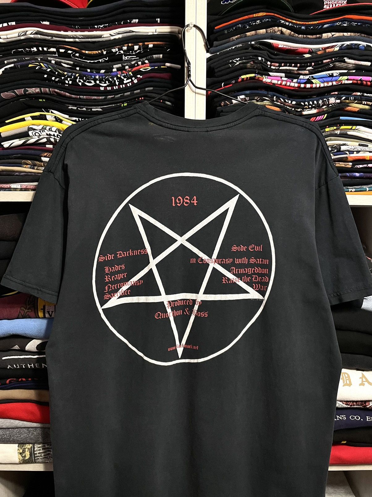 Band Tees Vintage 00s Bathory Goat Black Metal Band Faded T-Shirt Size US XL / EU 56 / 4 - 14 Thumbnail