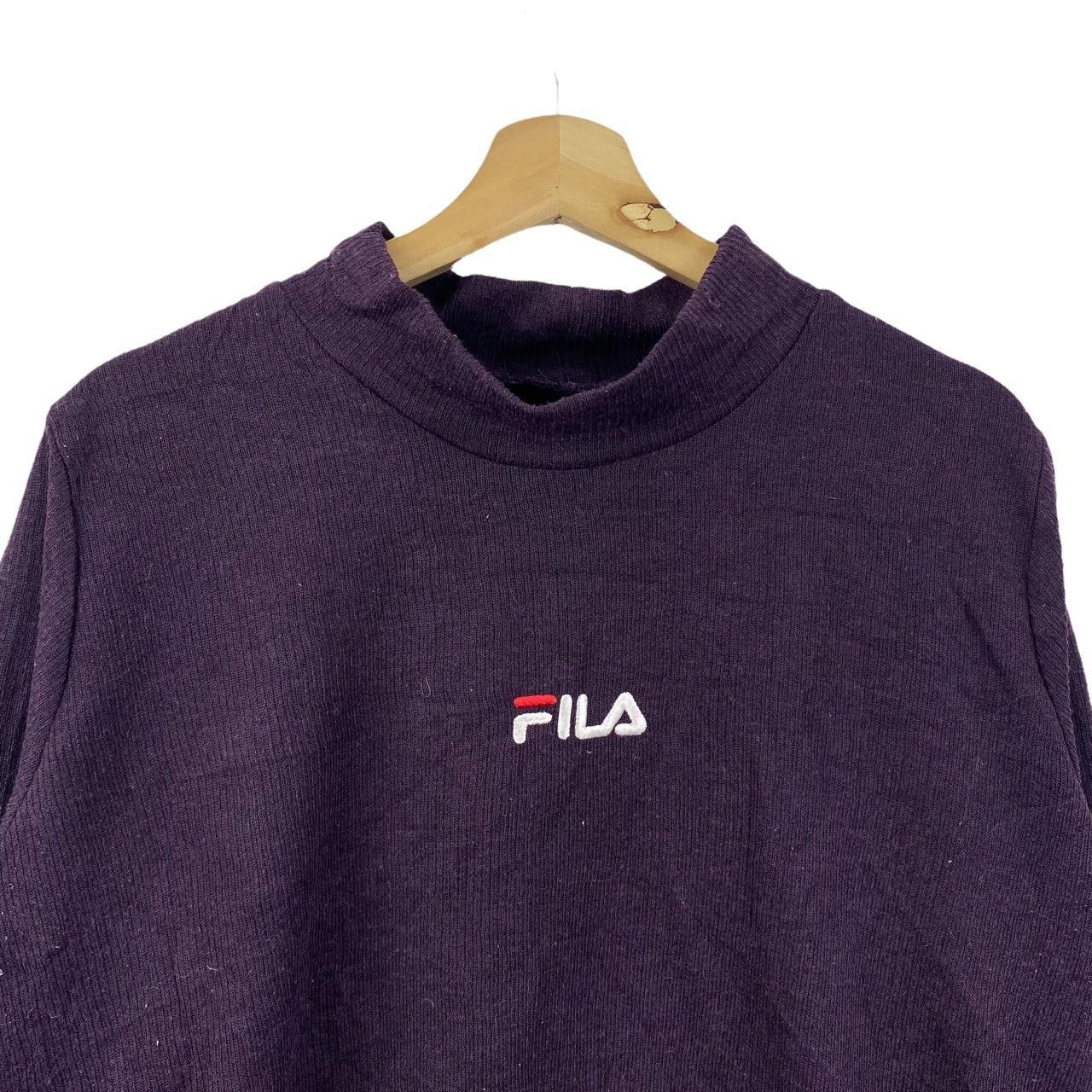 Fila Vtg FILA BIELLA ITALIA Center Logo Purple Sweatshirt Size L / US 10 / IT 46 - 3 Thumbnail