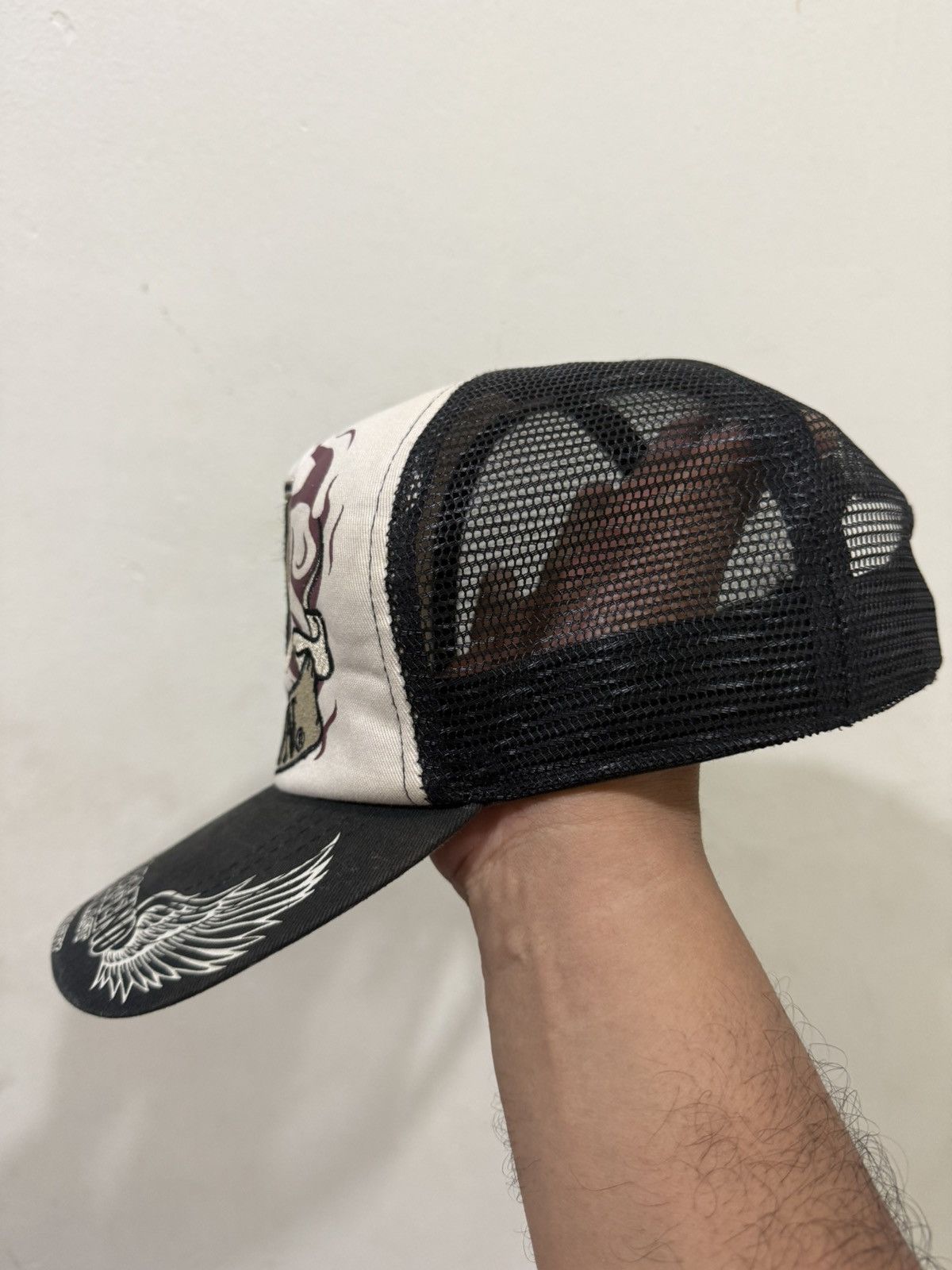 Vanson Leathers VTG Skull Embroid Vanson Leather Motorcycles Trucker Hat Size ONE SIZE - 3 Thumbnail