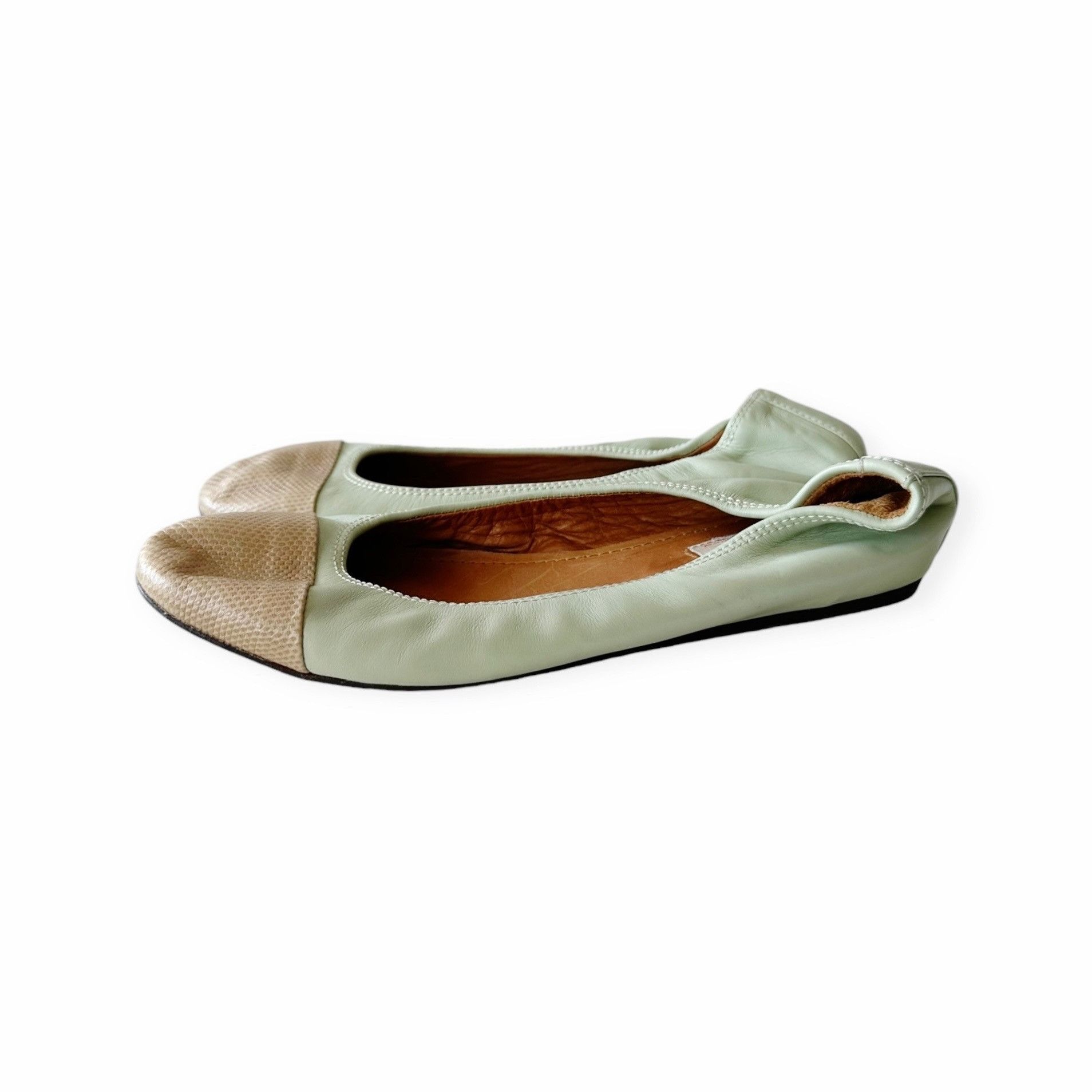 Lanvin Lanvin Cap-Toe Icon Ballerina flats with snake toe, Size 39 Size US 9 / IT 39 - 5 Thumbnail