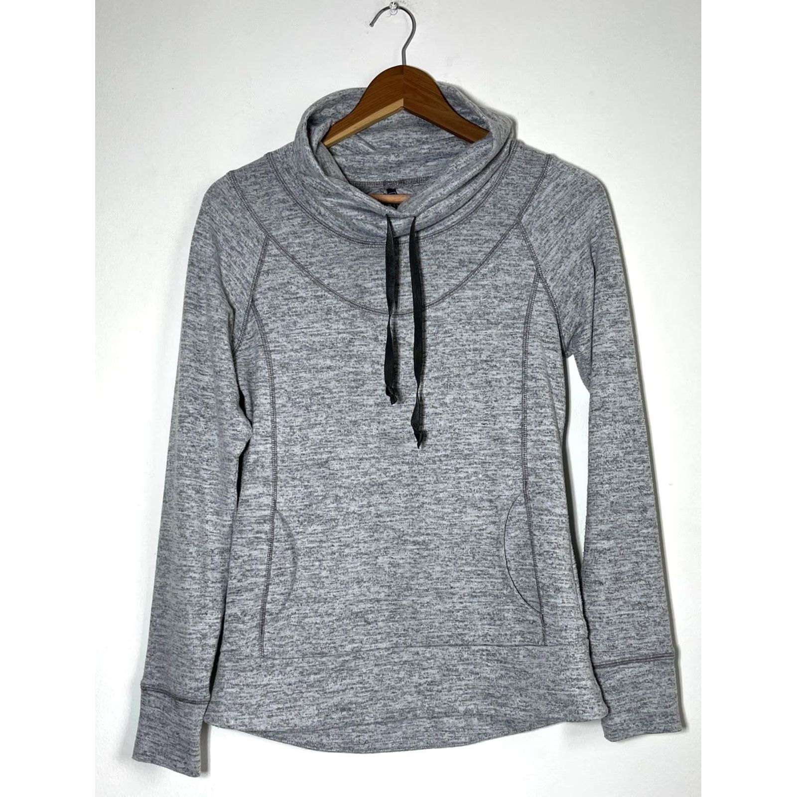 KangaROOS Kuhl Women's Lea Pullover Shirt XS Women's Lea Pullover Gray Kangaroo Pocket Cowl Neck Pockets 90s No Size S / US 4 / IT 40 - 2 Thumbnail