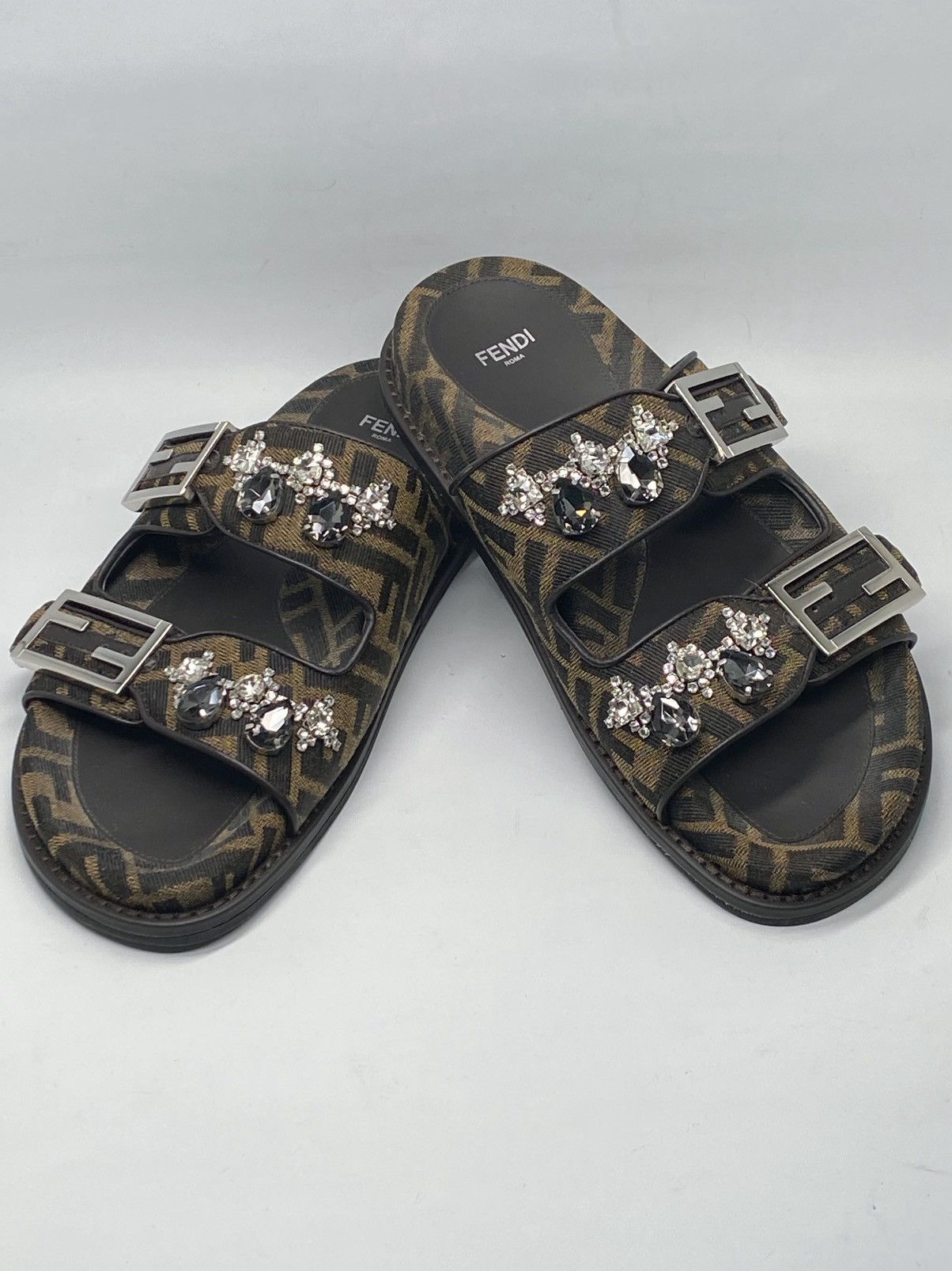 Fendi Fendi Feel Jewel Buckle Slide Sandals size 38 Size US 8 / IT 38 - 1 Thumbnail