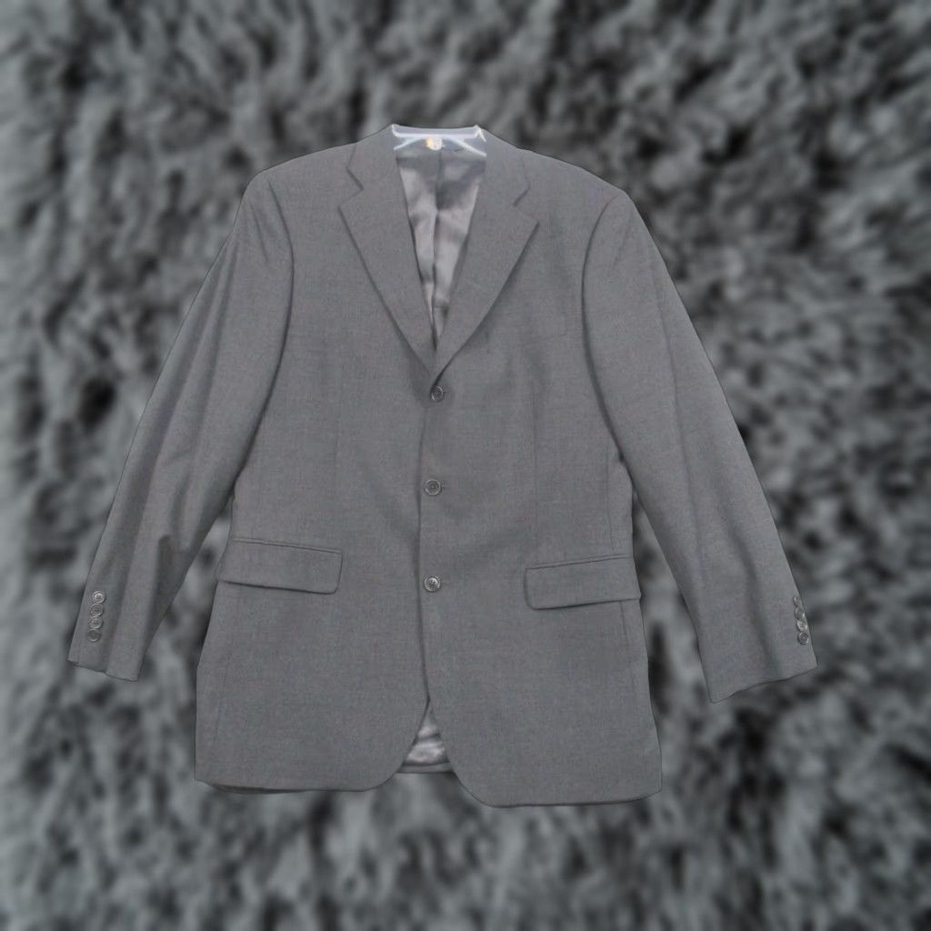 Brooks Brothers Brooks Brothers Blazer Mens 41L Gray Two-Button Stretch Wool Suit Jacket 346 Regular Long Wool Spandex Notch Lapel Two-Button Front Closure Size 42R - 1 Thumbnail