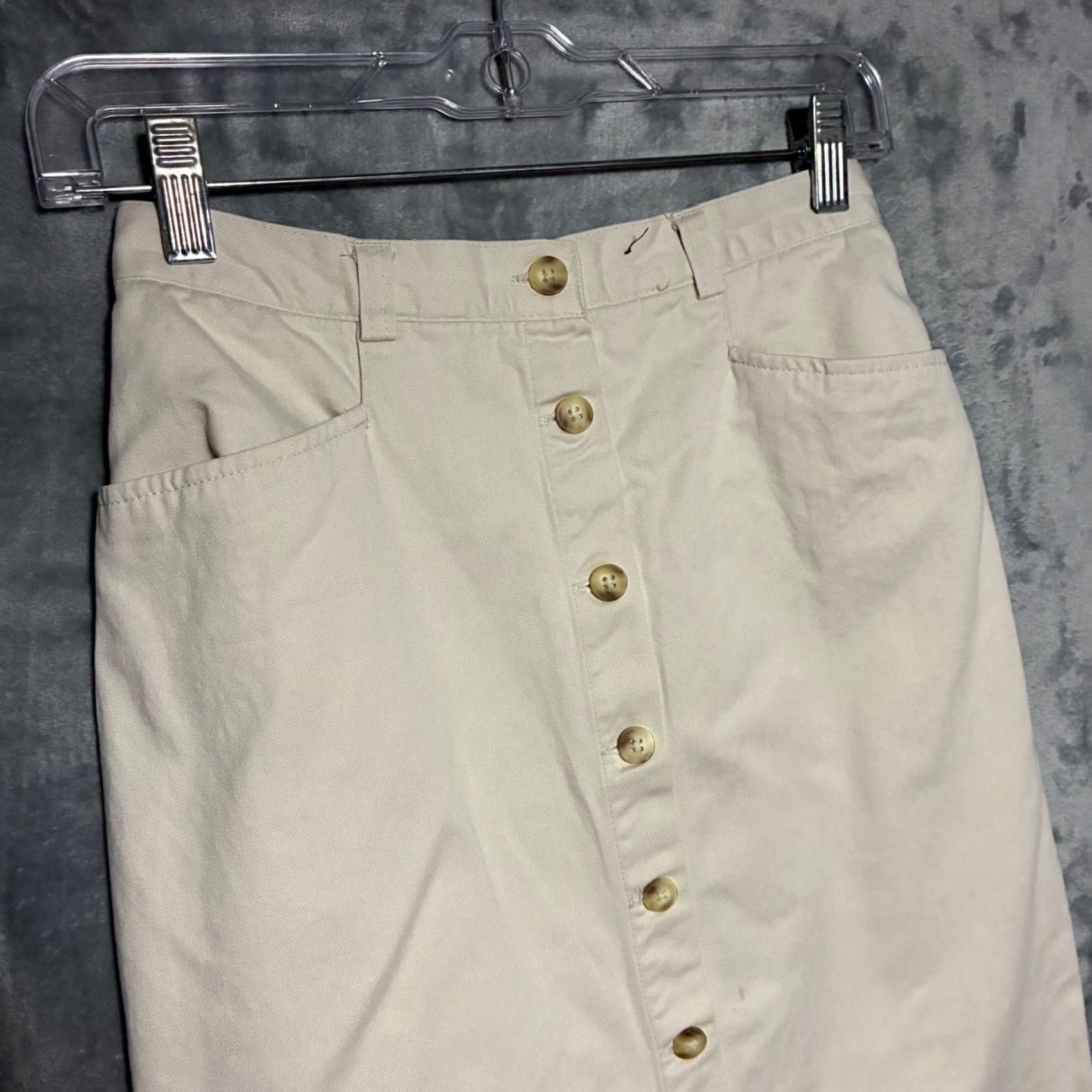 Gap VINTAGE Gap Button Front Khaki Maxi Skirt Women's 4 Beige Size 27" / US 4 / IT 40 - 3 Thumbnail