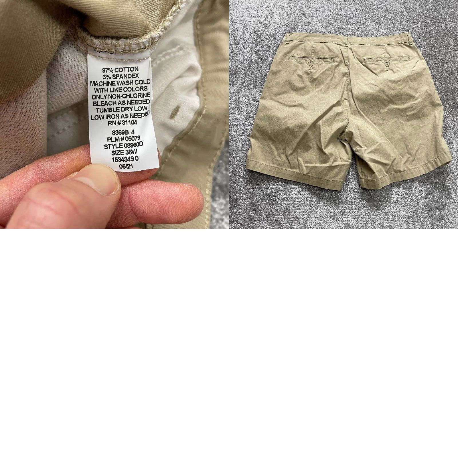 Vintage Saddlebred Chino Shorts Womens 38 W Brown Cotton Casual Bermuda 8" Inseam Womens Size 25" / US 0 / IT 36 - 8 Thumbnail