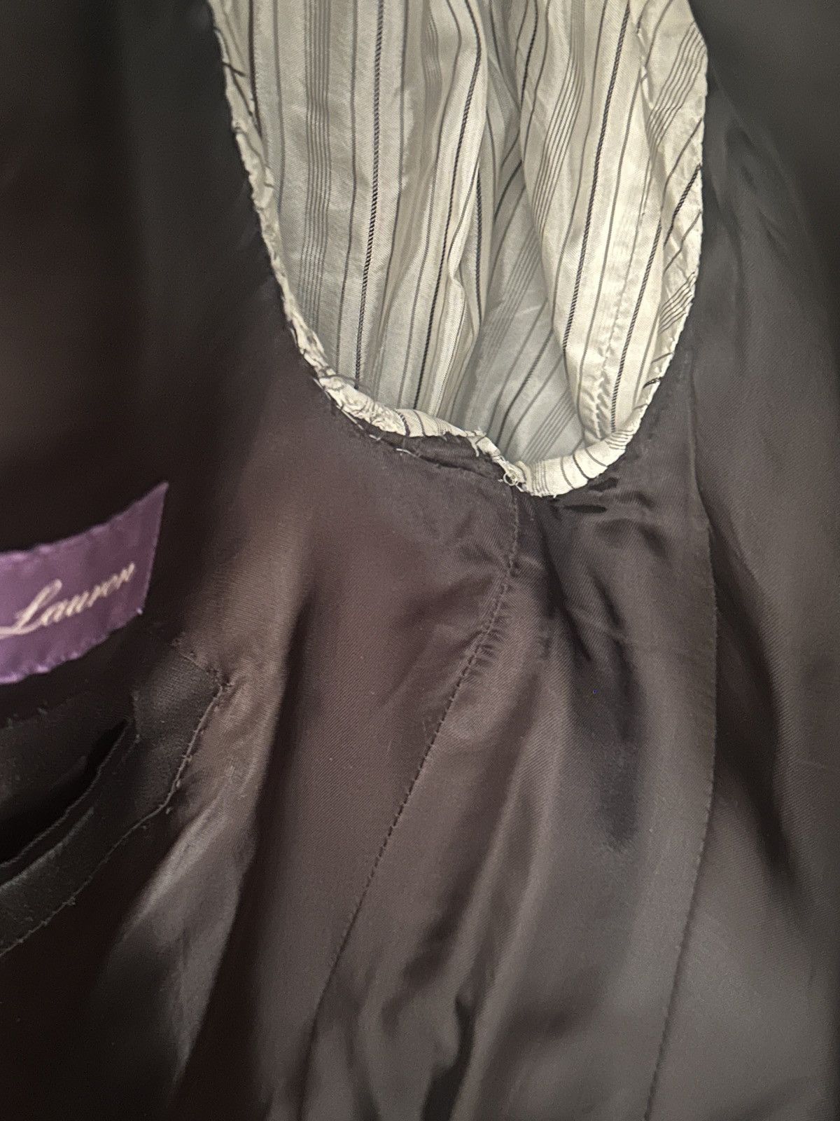 Ralph Lauren × Ralph Lauren Purple Label Ralph Lauren Double Breasted Blazer (Blk) Size 36S - 7 Thumbnail