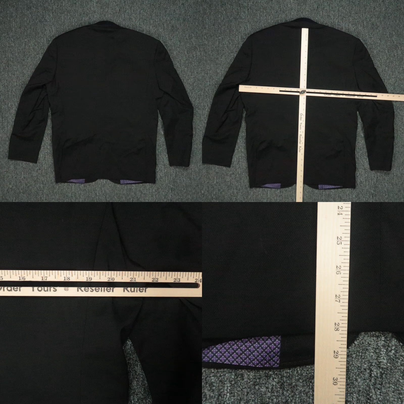 Ted Baker Ted Baker Blazer Mens 40 Regular Black Wool Suit Jacket Double-Vented Formal Size 40R - 8 Thumbnail