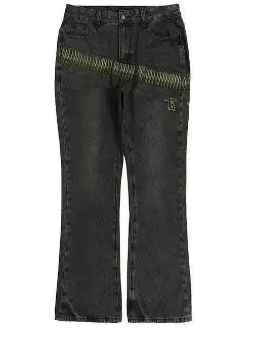 Japanese Brand Bullets Embroidery Stacked Denim Jeans Size US 32 / EU 48 - 4 Thumbnail