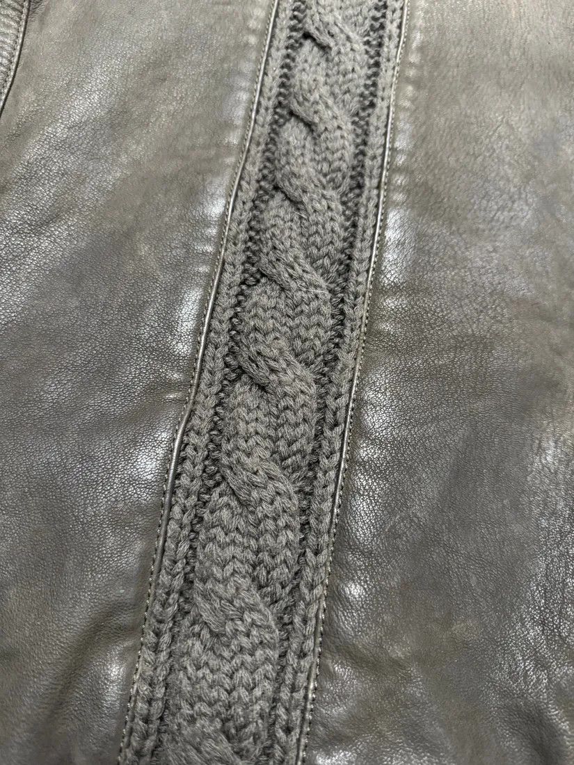 Emporio Armani × Vintage AW2009 Emporio Armani Brown Leather Wool Embelishments Jacket Size US L / EU 52-54 / 3 - 4 Thumbnail