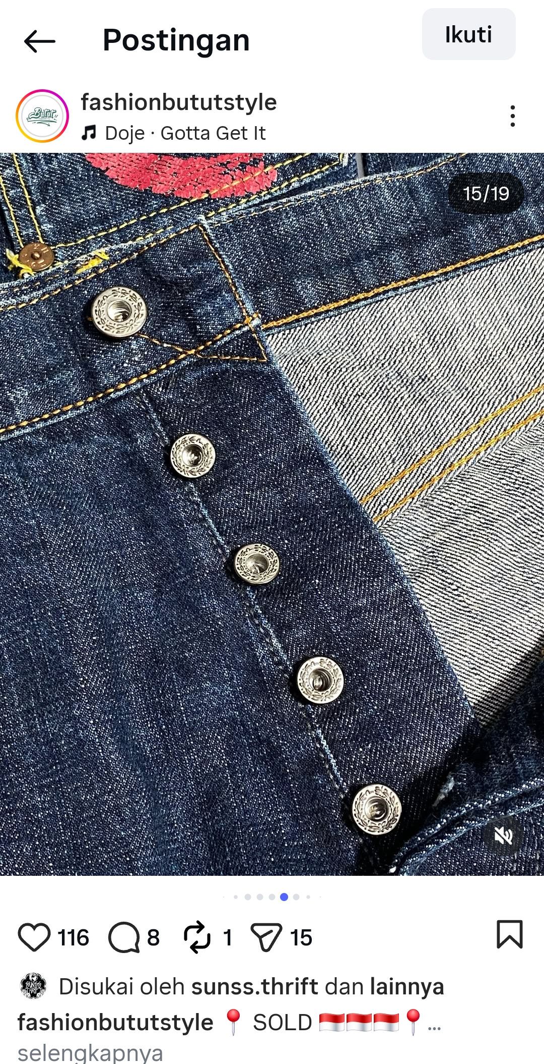 Evisu TRAVIS SCOOT EVISU MULTI POCKET DENIM JEANS LOT 0065 Size US 34 / EU 50 - 10 Thumbnail