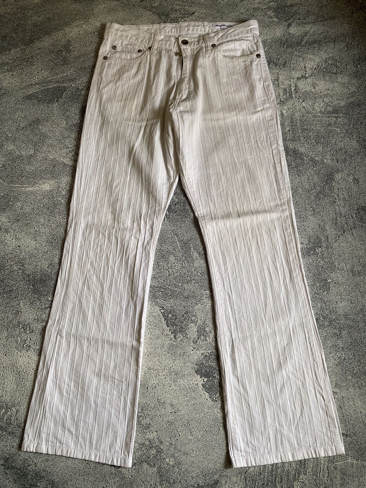 semanticdesign SEMANTIC DESIGN STRIPE FLARED TROUSERS PANTS Size US 32 / EU 48 - 1 Thumbnail