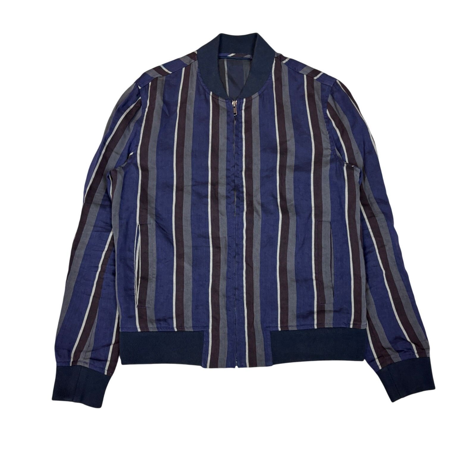 Todd Snyder Todd Snyder Striped Linen Blend Bomber Jacket Men's Small Size US S / EU 44-46 / 1 - 1 Thumbnail