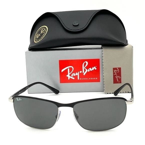 RayBan Ray Ban RB3671 9144B1 Black on Silver / Dark Gray 60mm Size ONE SIZE - 2 Thumbnail