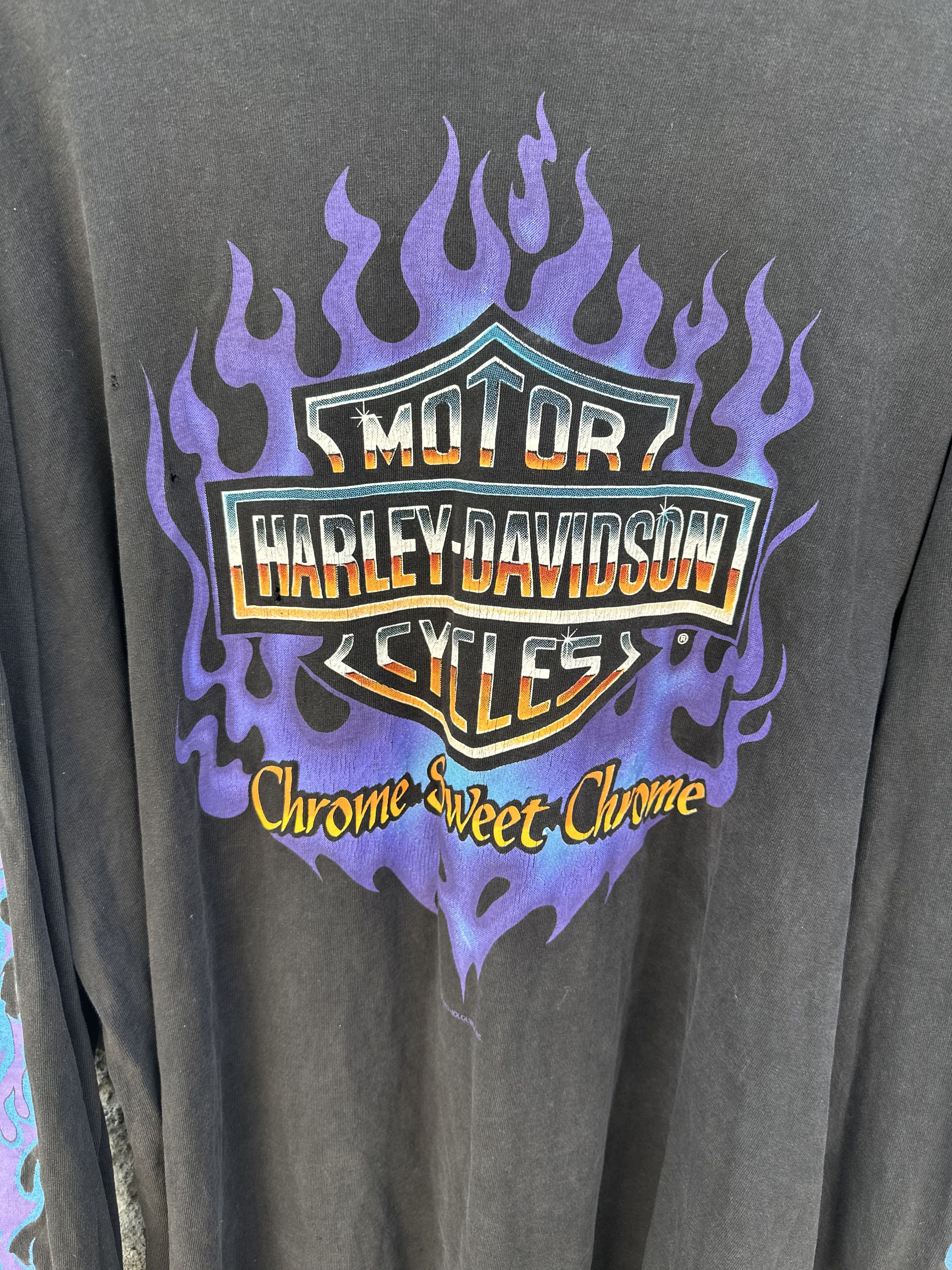 Harley Davidson Vintage Harley-Davidson T-Shirt “Chrome Sweet Chrome” Black Size US XXL / EU 58 / 5 - 3 Thumbnail