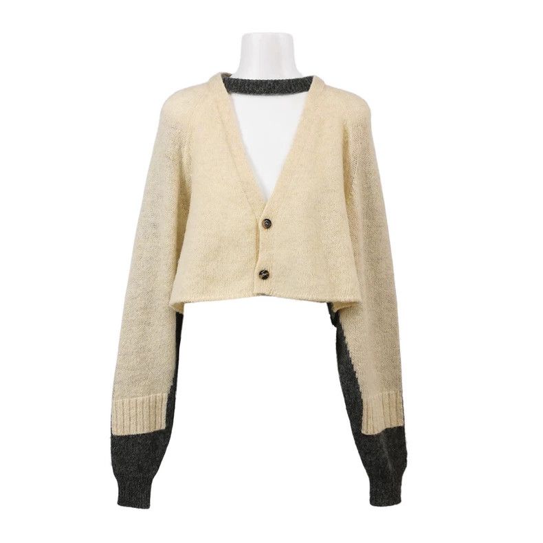 Loewe LOEWE Double color wool sweater, beige and gray Size S / US 4 / IT 40 - 1 Thumbnail