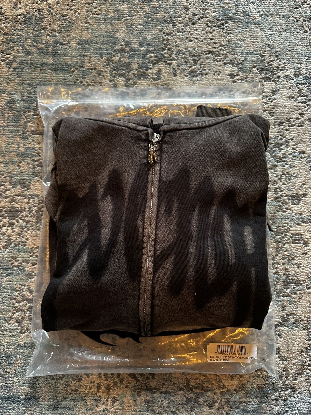Revenge Revenge Stencil Logo Zip Vintage Washed Black - XL Size US XL / EU 56 / 4 - 1 Thumbnail