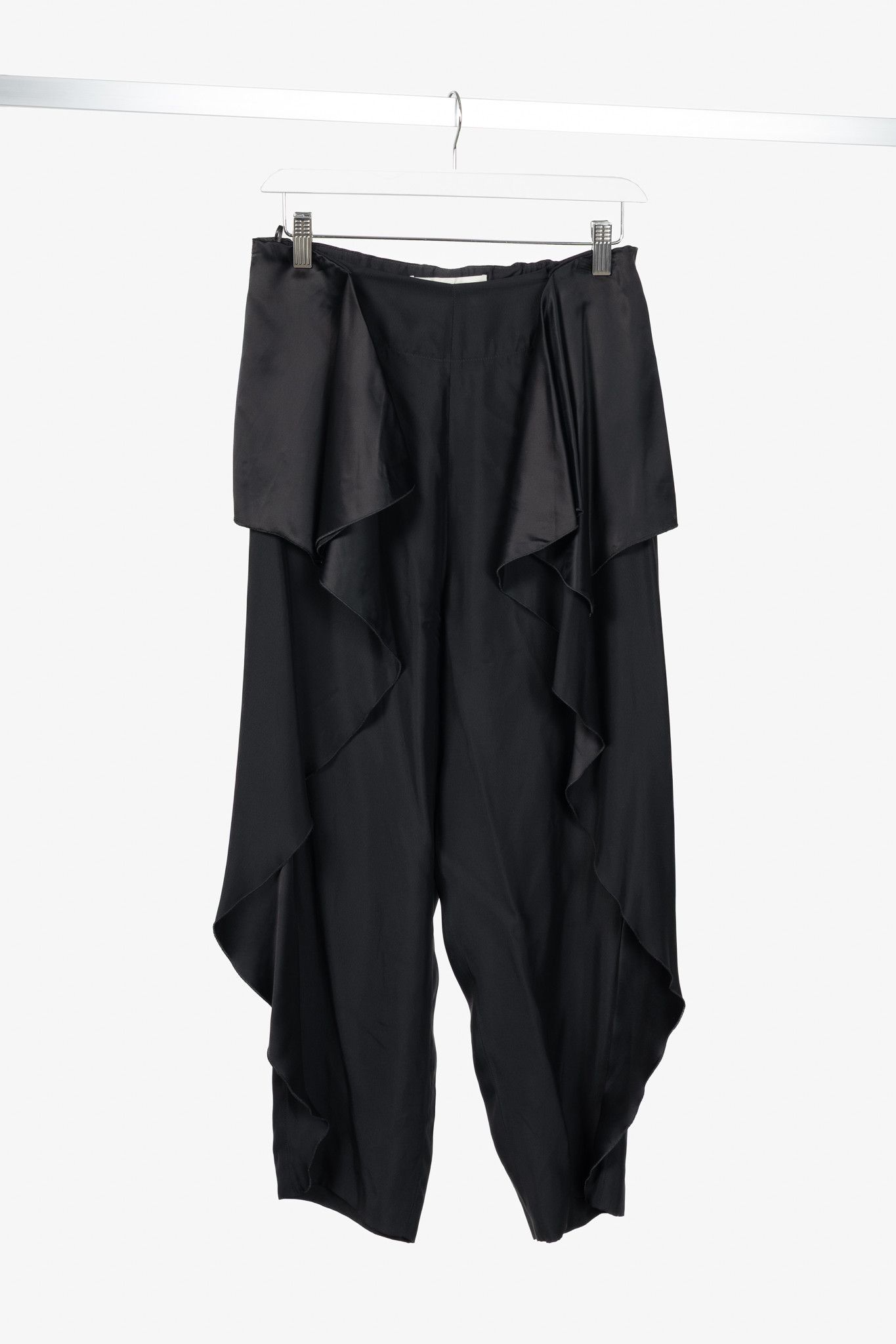 Stella McCartney Stella McCartney PF15 Layton Satin Draped-Ruffle Trousers Size 27" / US 4 / IT 40 - 1 Thumbnail
