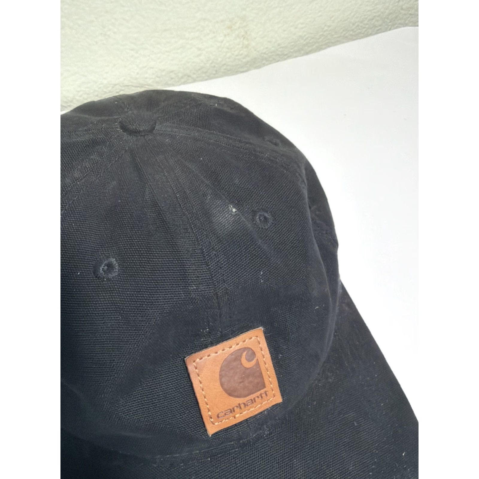 Carhartt Carhartt Hat Strapback Black Leather Patch Adjustable Hat One Size Mens Baseball Cap Size ONE SIZE - 7 Thumbnail