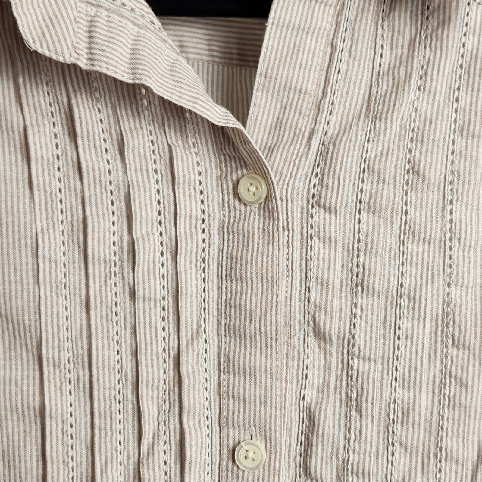 Other LOFT Brown and White Striped Button-Down Shirt - XXL Size XXL / US 16-18 / IT 52-54 - 6 Thumbnail