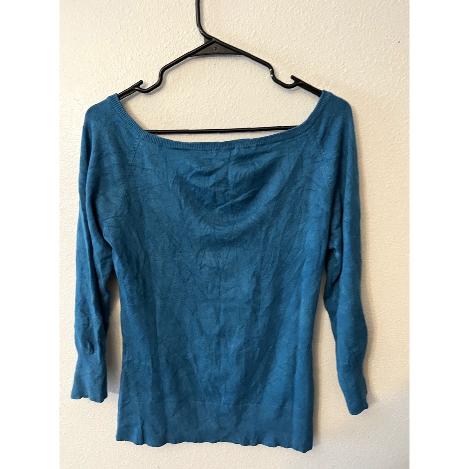 H&M VINTAGE H&M Blue Knit Pullover Top Women Size M 3/4 Sleeve Casual Business Office Size M / US 6-8 / IT 42-44 - 3 Thumbnail