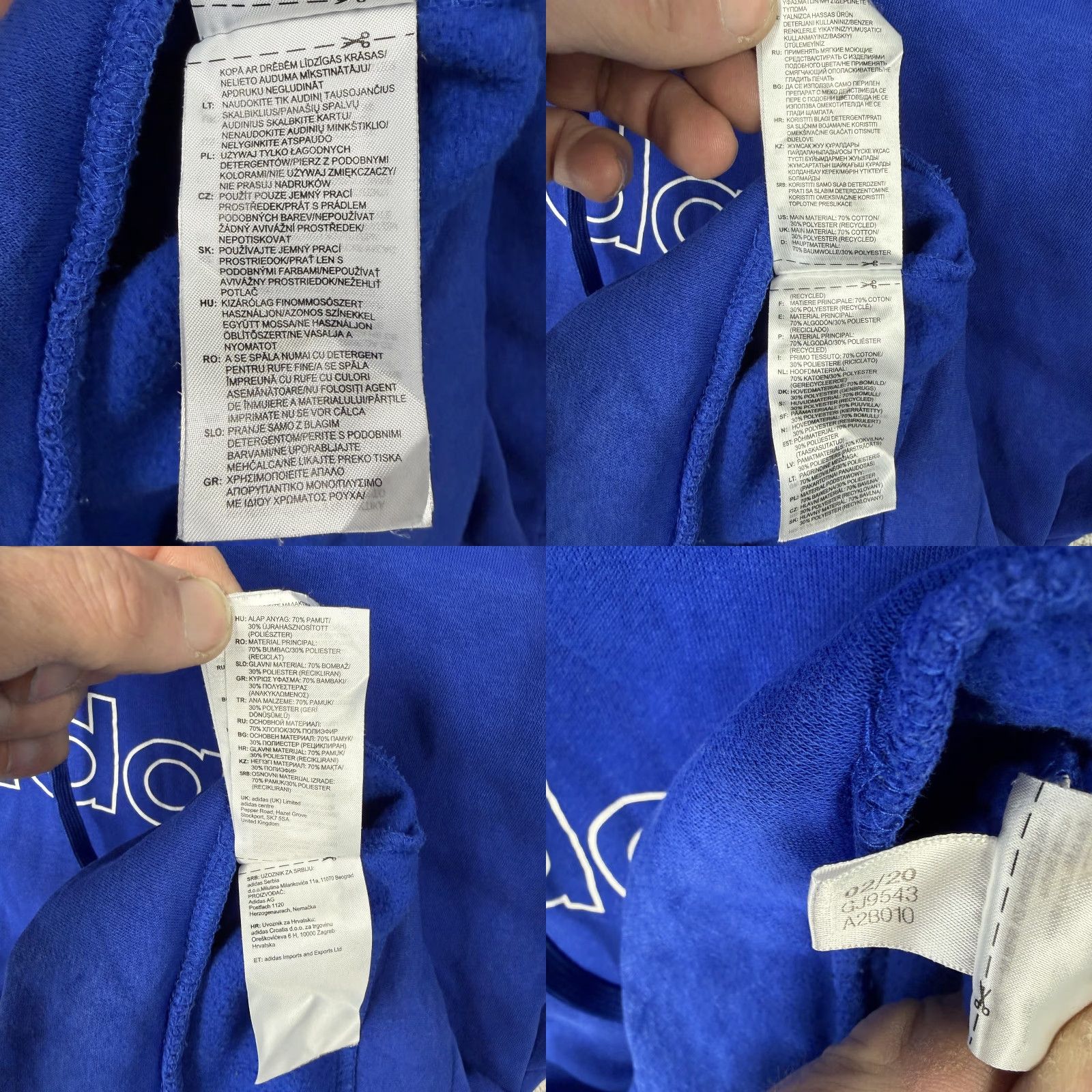 Adidas Adidas Hoodie Mens Medium Blue Pullover 3-Stripes Athletic Fleece Kangaroo Pocket Sweatshirt Mens M Blue Size US M / EU 48-50 / 2 - 8 Thumbnail