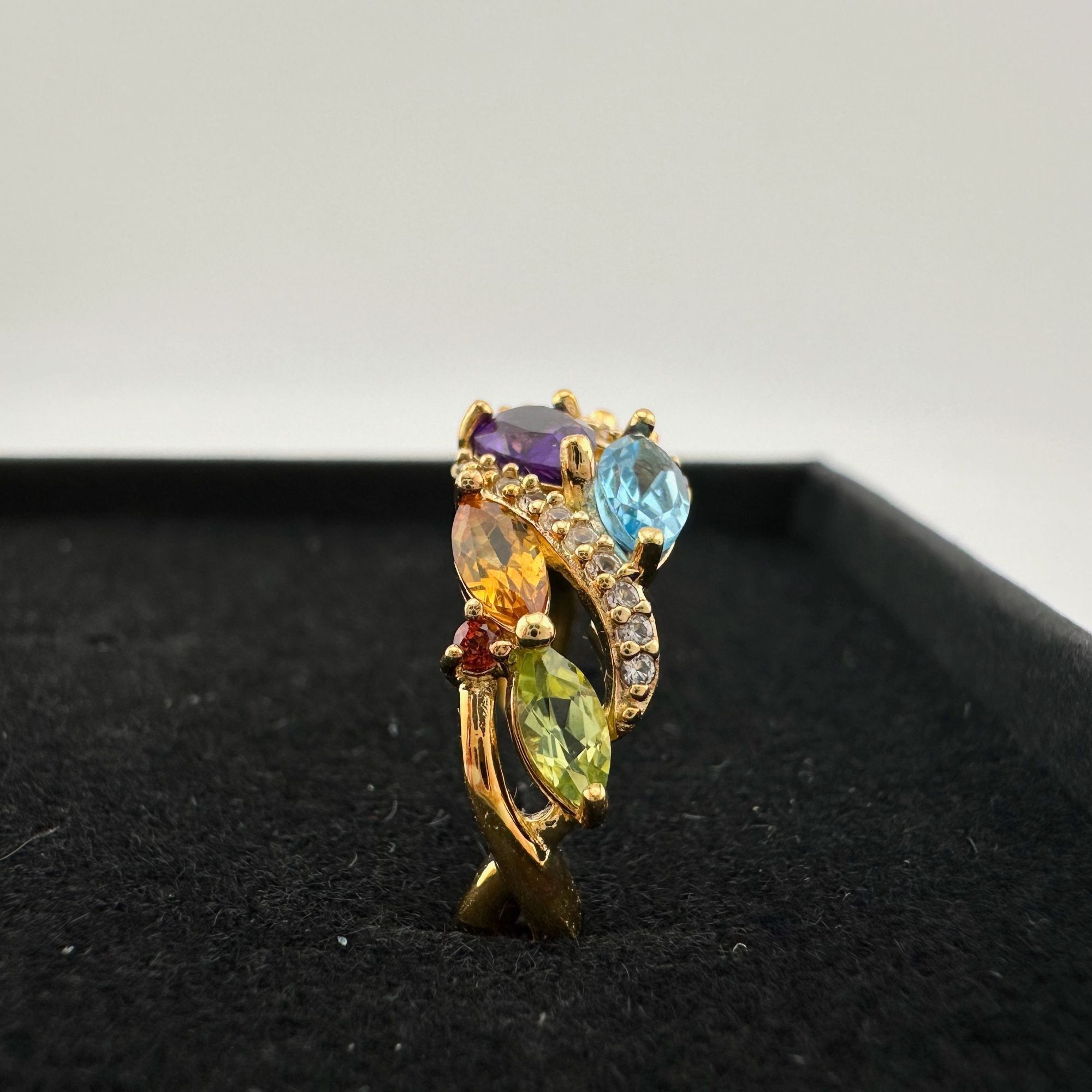 Other Colorful Gemstone Bouquet Ring in Sterling Silver Goldplate Size ONE SIZE - 13 Thumbnail