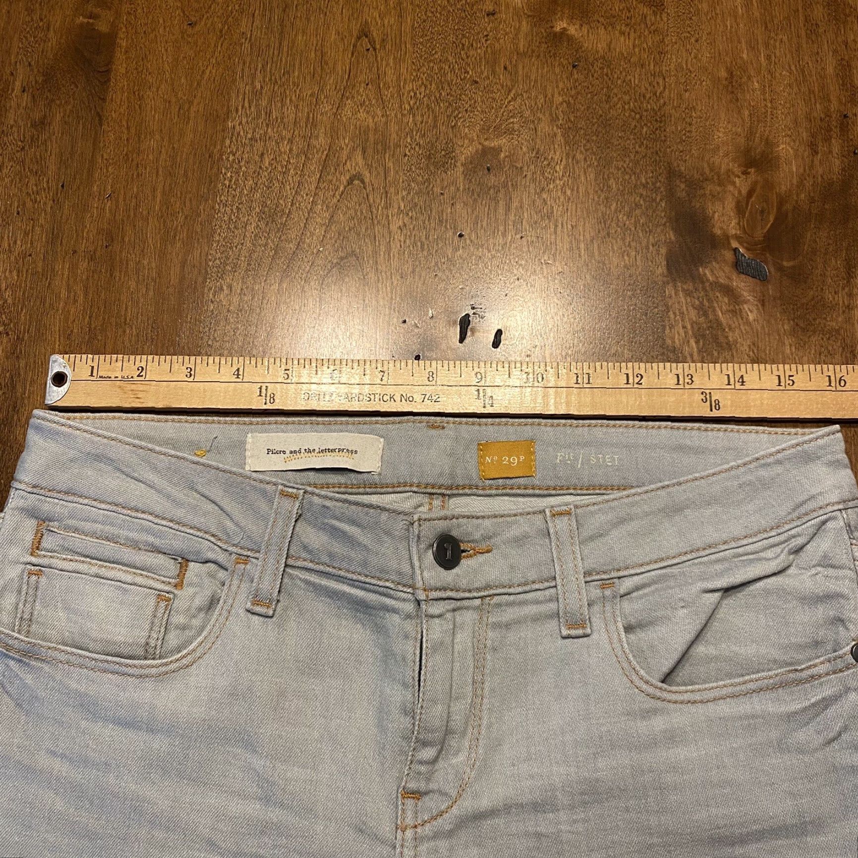 Vintage VINTAGE Pilcro & The Letterpress Jeans Stet Women 32x29 Light Blue Washed Jeans Women 32 STET Womens Size 24" / US 00 / IT 34 - 4 Thumbnail