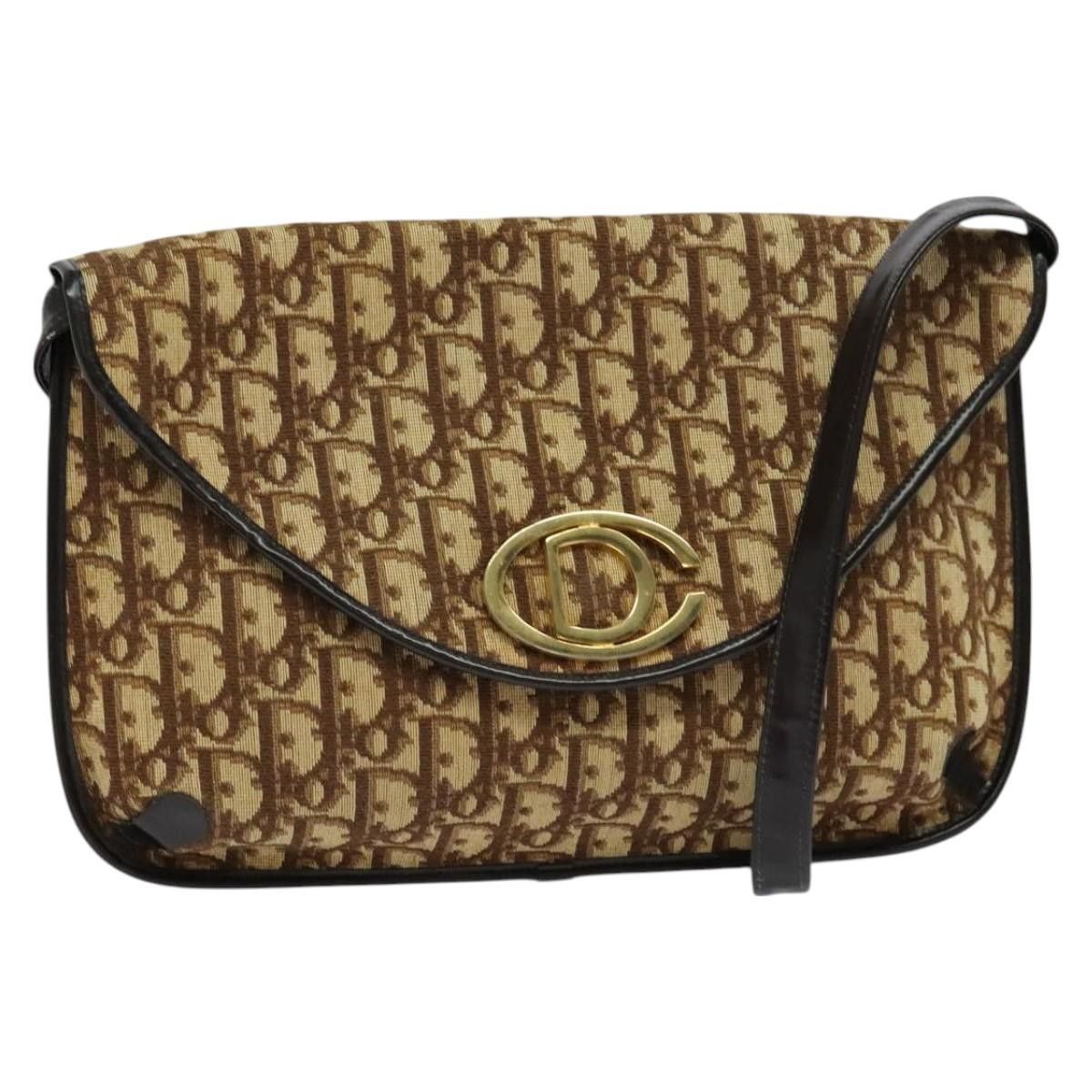 Dior DIOR Trotter Canvas Shoulder Bag Brown Gold Size ONE SIZE - 1 Thumbnail