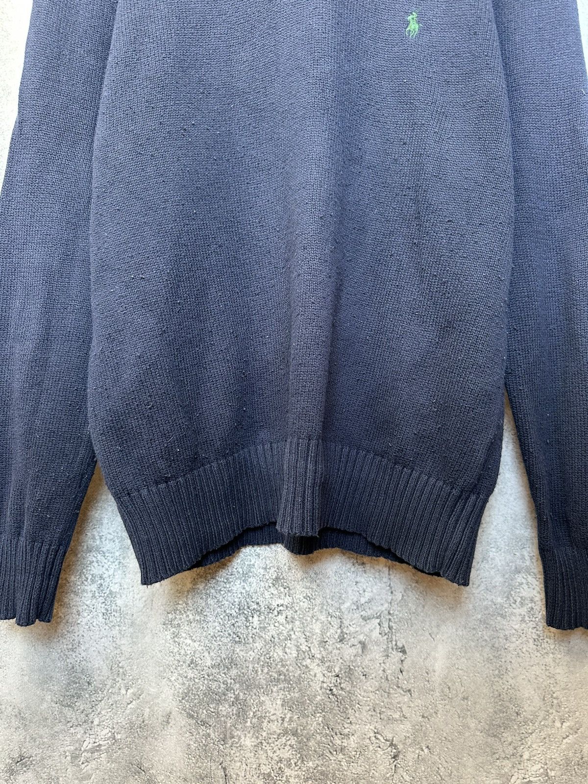 Polo Ralph Lauren × Vintage Polo Ralph Lauren Vintage 1/4 Button Knit Sweater Navy LS Size US M / EU 48-50 / 2 - 8 Thumbnail
