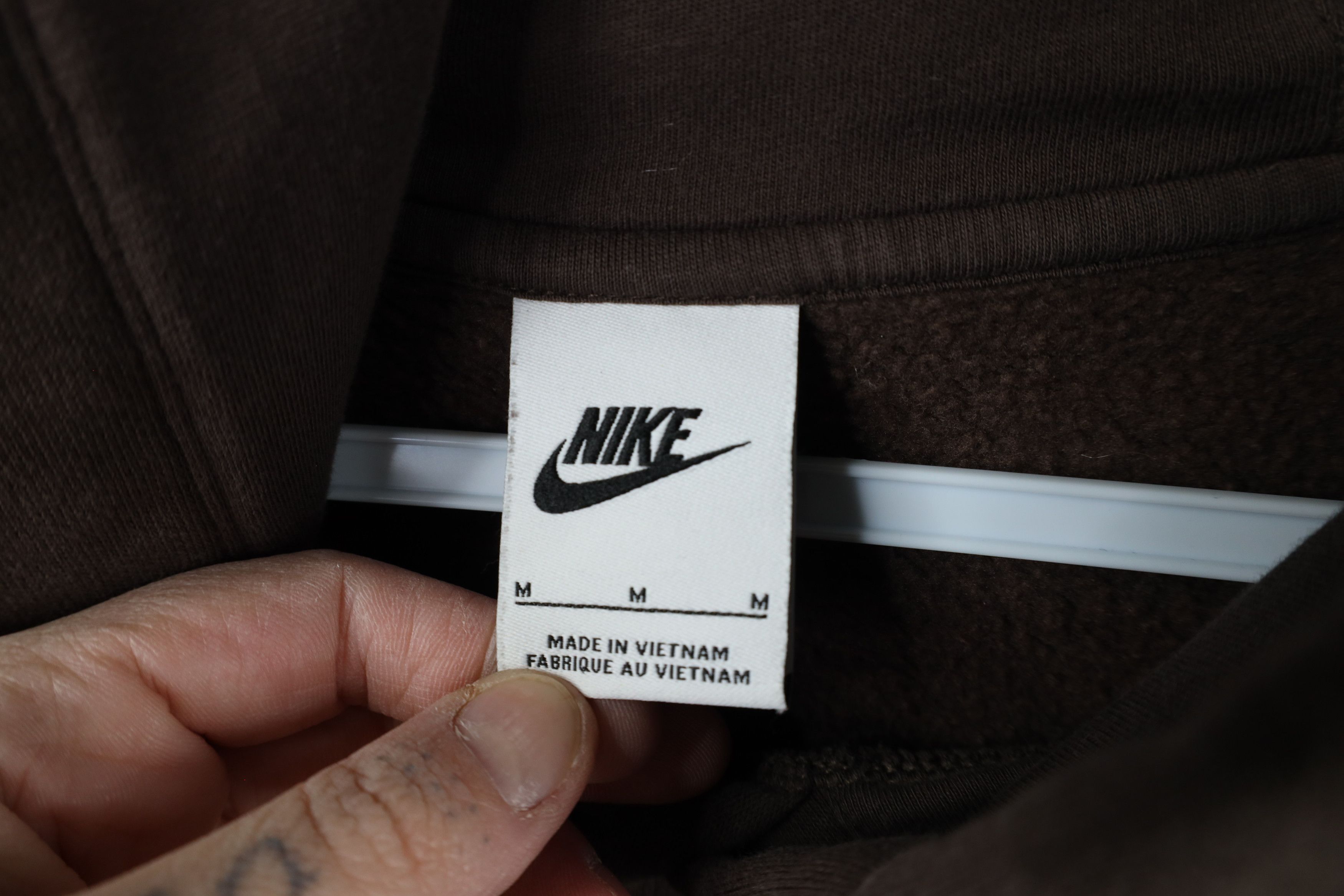 Nike × Vintage Vintage Y2K Nike Scott Mini Swoosh Hoodie Chocolate Brown Size US M / EU 48-50 / 2 - 9 Thumbnail