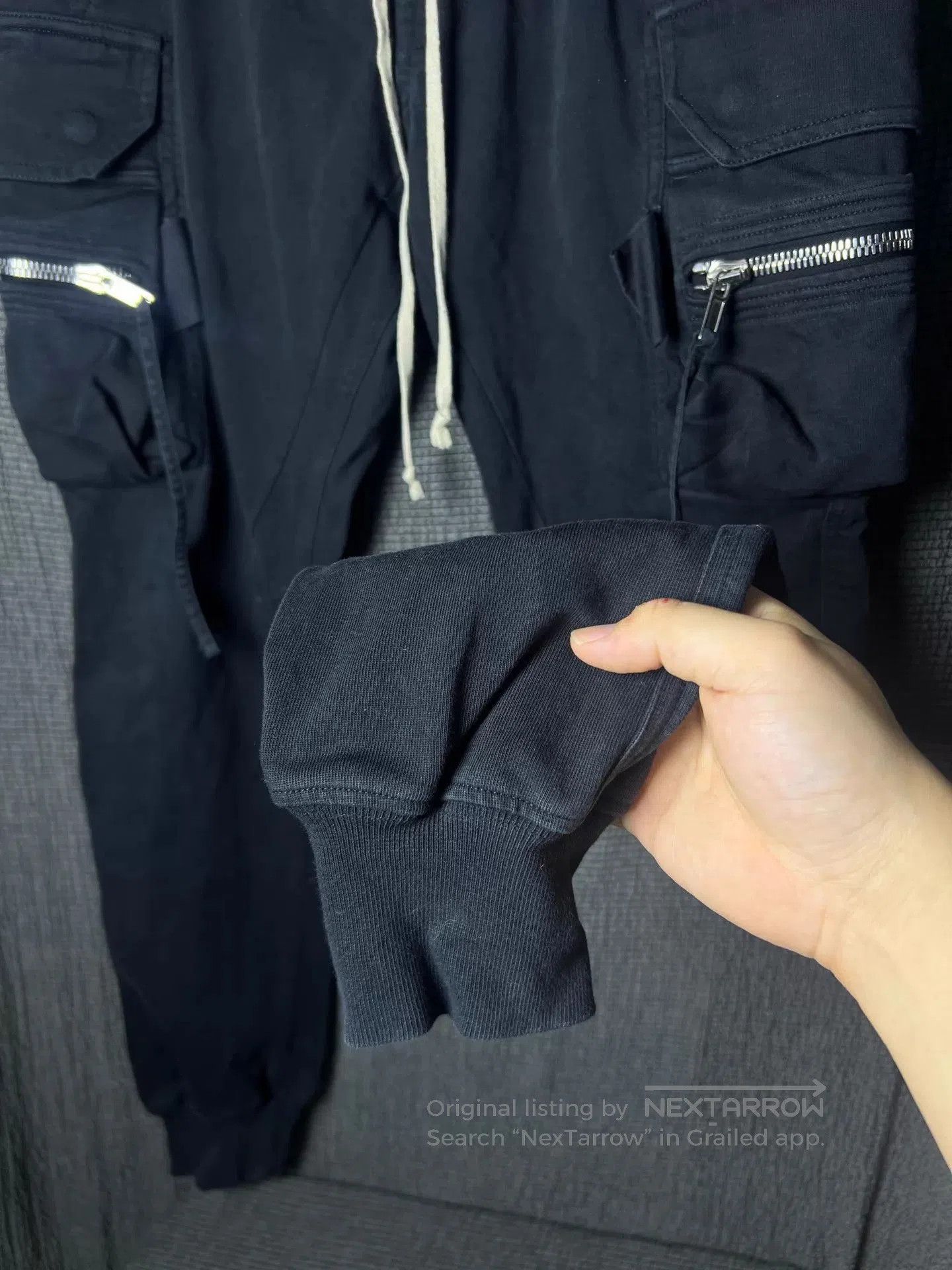 Rick Owens Black Cargo Pants with Zipper Pockets Size 34. Size US 34 / EU 50 - 4 Thumbnail