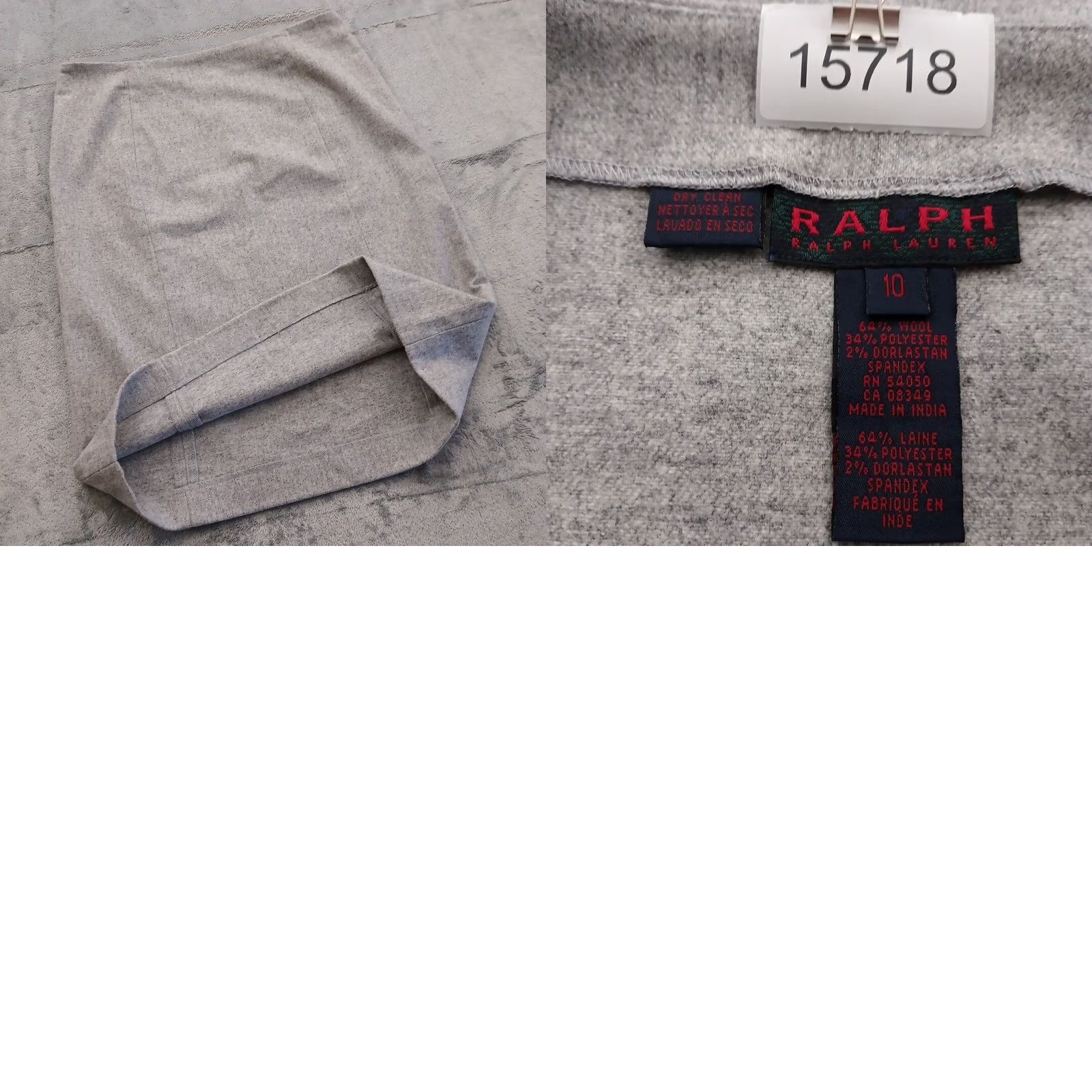 Ralph Lauren Ralph Lauren Skirt Size 10 Gray Knee Length Wool Blend Zipped Pockets Women's Straight & Pencil Type Skirt Pants? Size 32" / US 10 / IT 46 - 8 Thumbnail